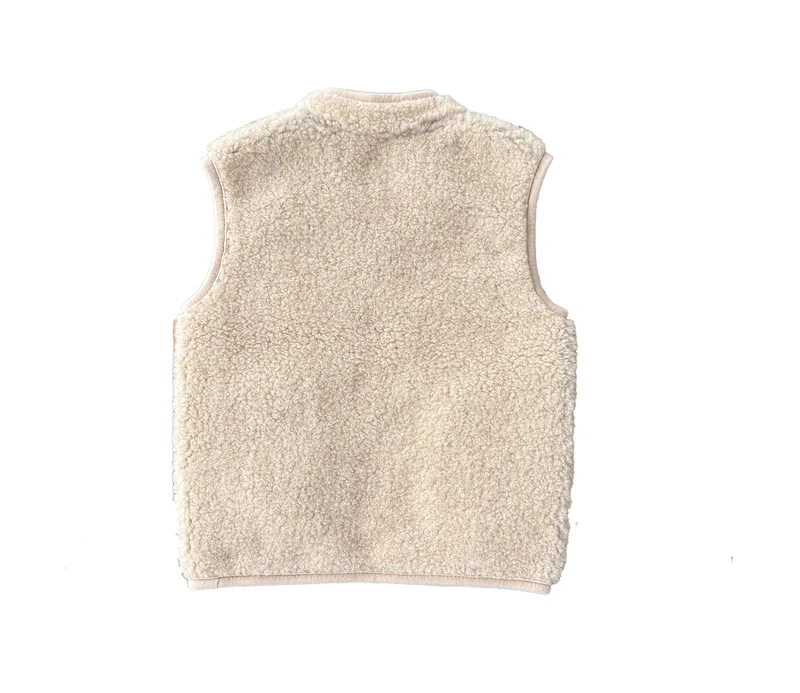 Alwero Kinder Bio Wollweste "Rudi" | Sand Brown - Image 3