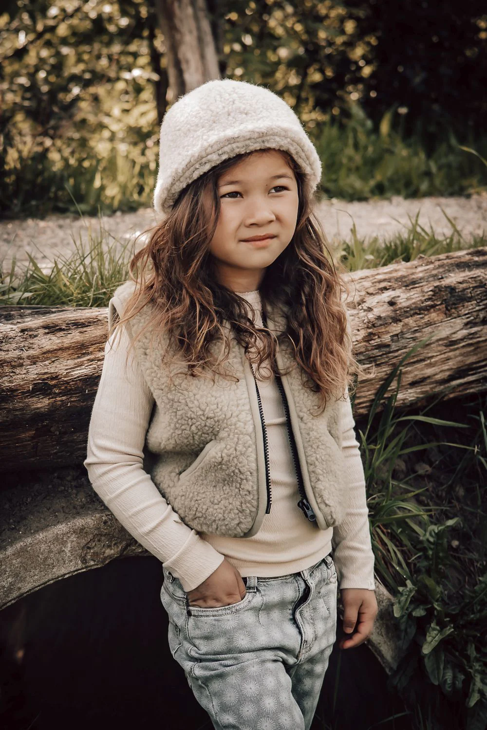 Alwero Kinder Bio Wollweste | Sand Brown - Image 6