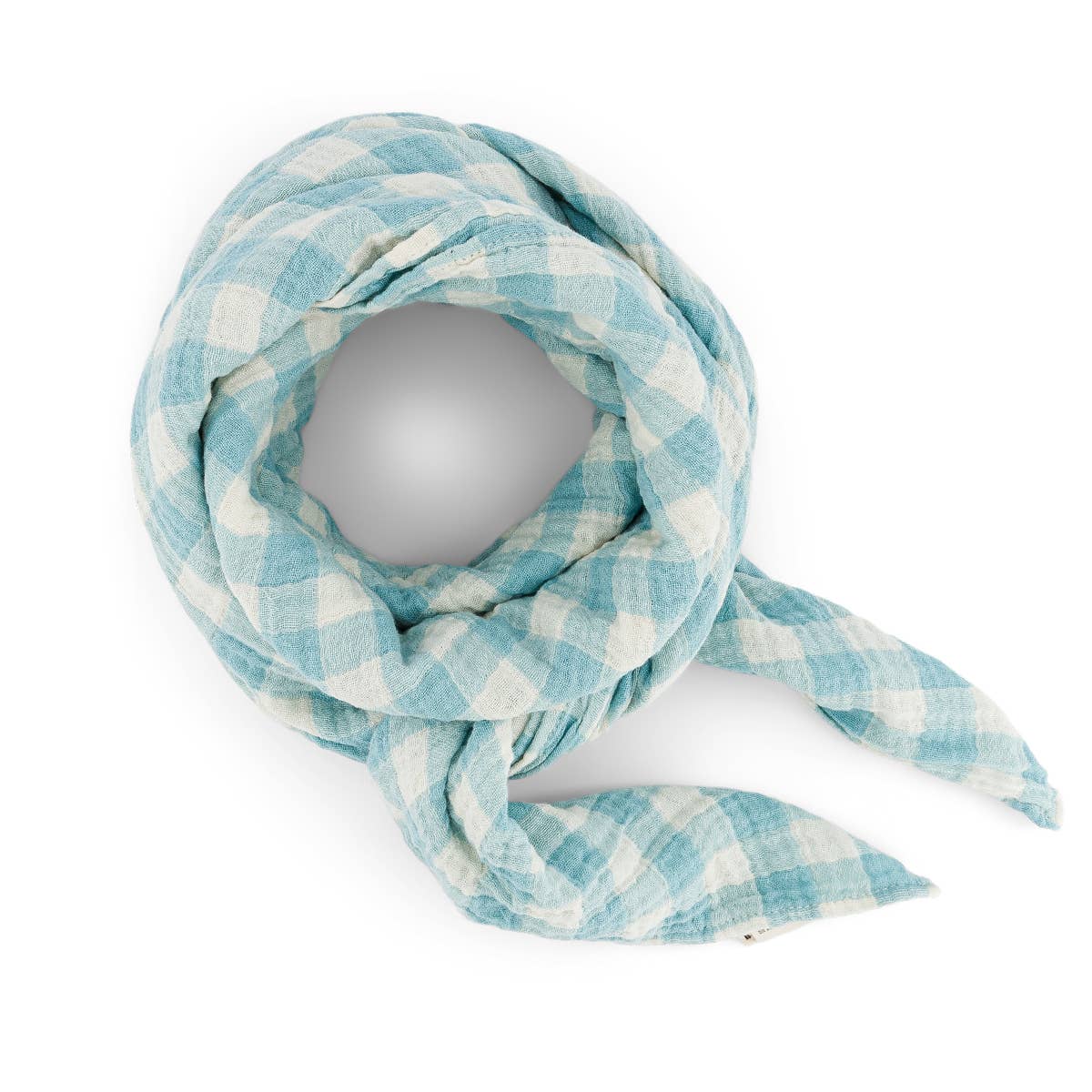 Rose in April Bianca Swaddle Vichy-Karo | Canal Blue 110x110 cm - Image 2