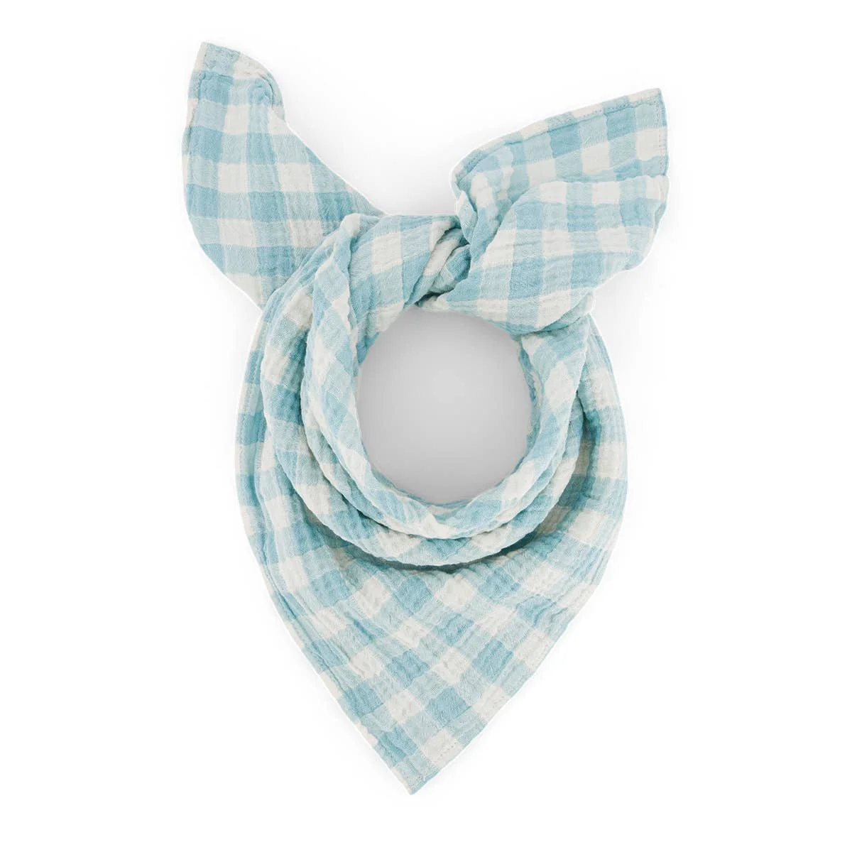 Rose in April Bianca Swaddle Vichy-Karo | Canal Blue 110x110 cm - Image 7