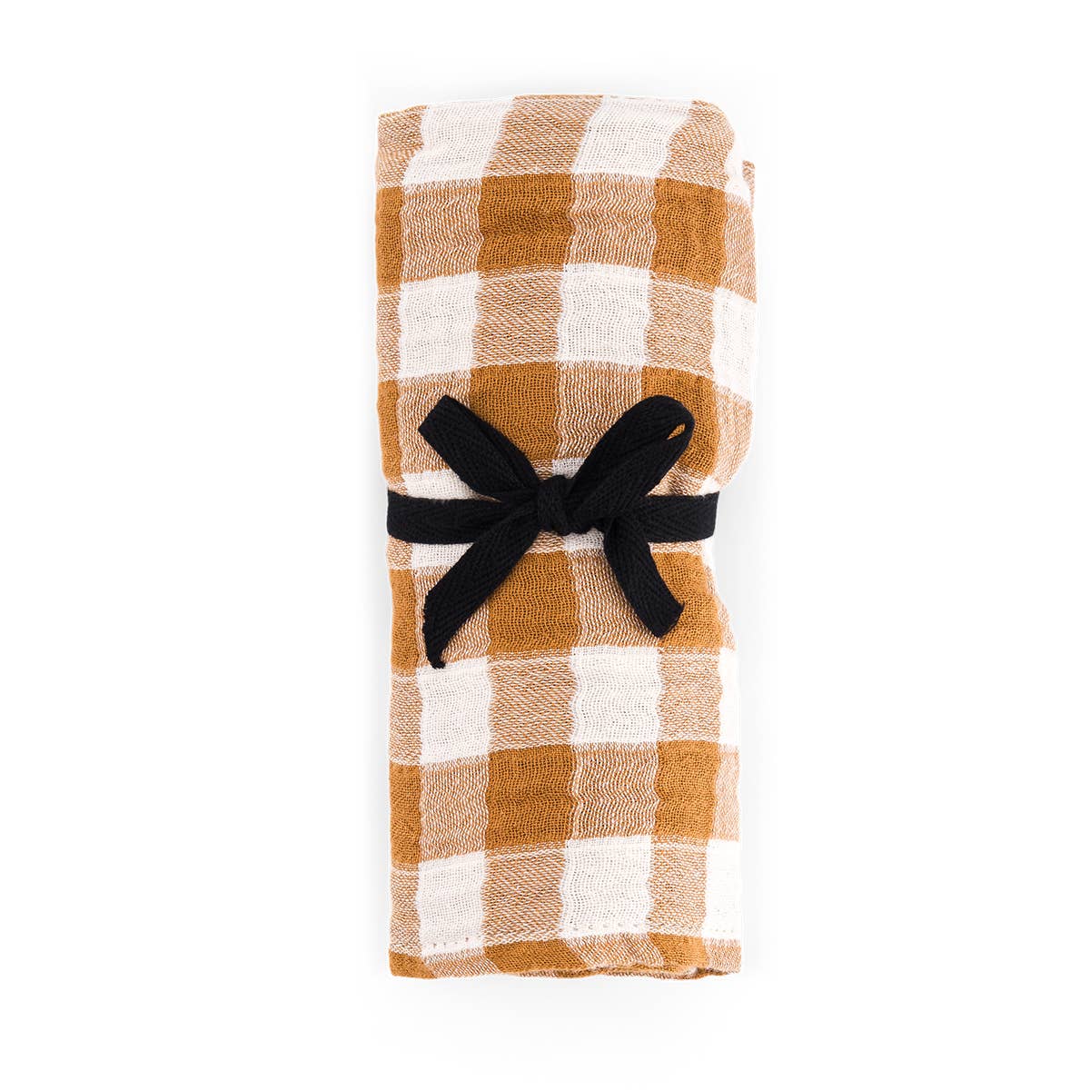 Rose in April Bianca Swaddle Vichy-Karo | Karamell 110x110 cm