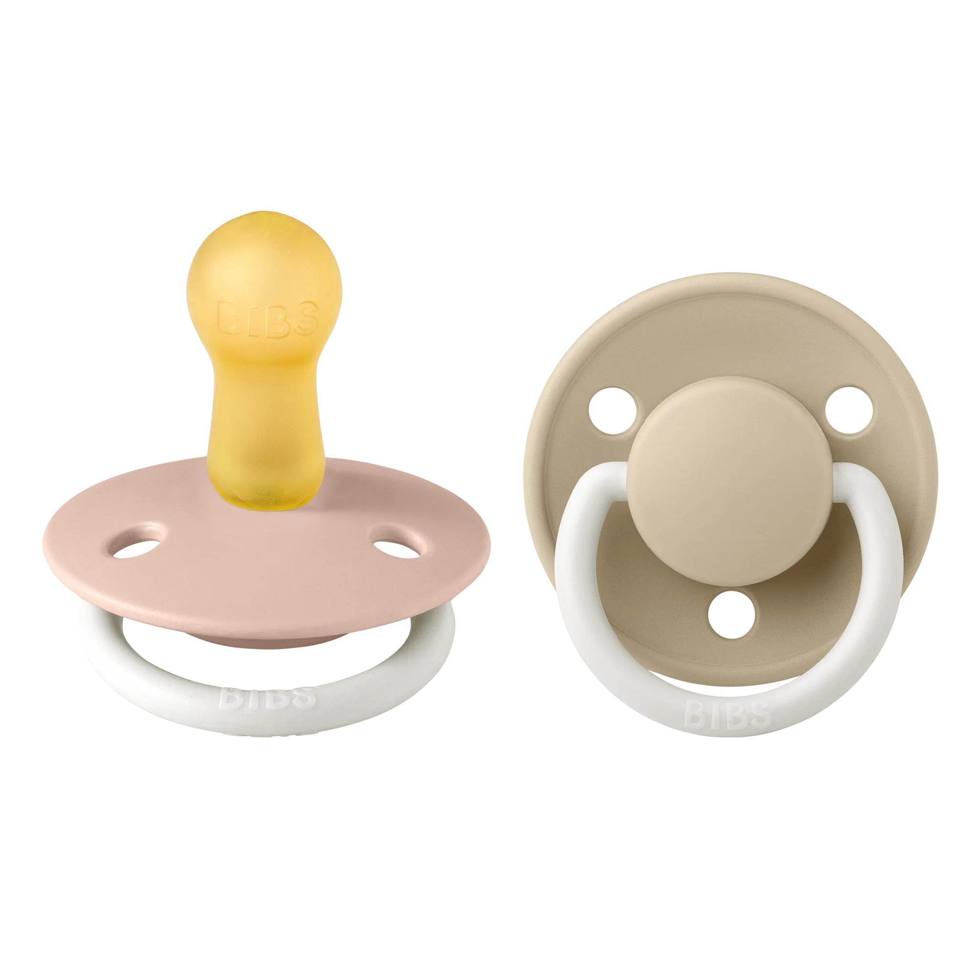 BIBS Nuggi "Colour" 2er-Pack Latex Round 6-12m | Blush GLOW Vanilla GLOW - Image 3