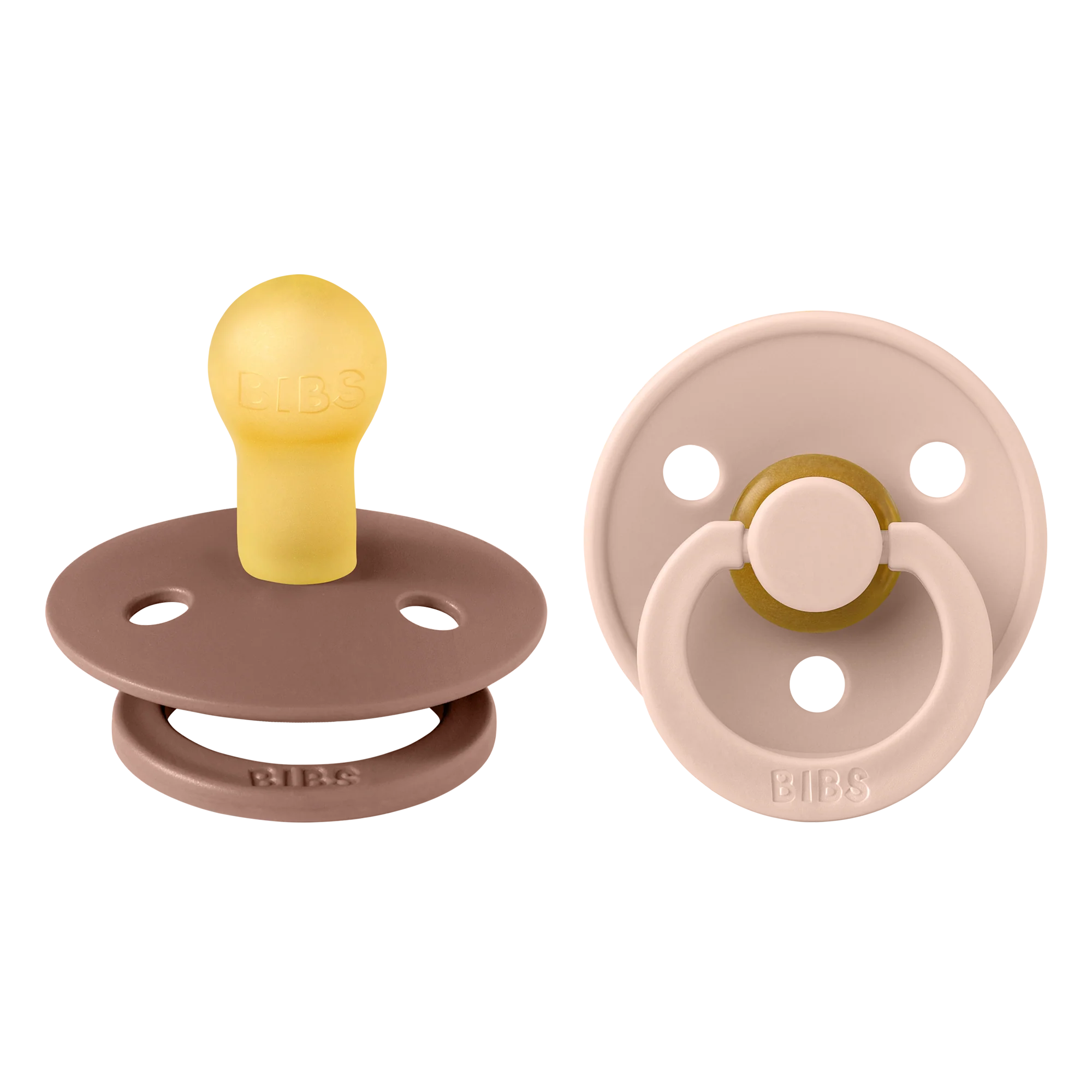 BIBS Nuggi "Colour" 2er-Pack Latex Round 0-6m | Woodchuck Blush - Image 3