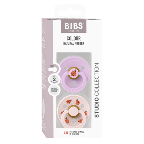 BIBS Nuggi "Studio Ladybug" 2er-Pack 6-12m | Violet Sky Mix