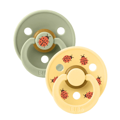 BIBS Nuggi "Studio Colour Ladybug" 2er-Pack Latex Round 0-6m | Sage Mix - Image 2