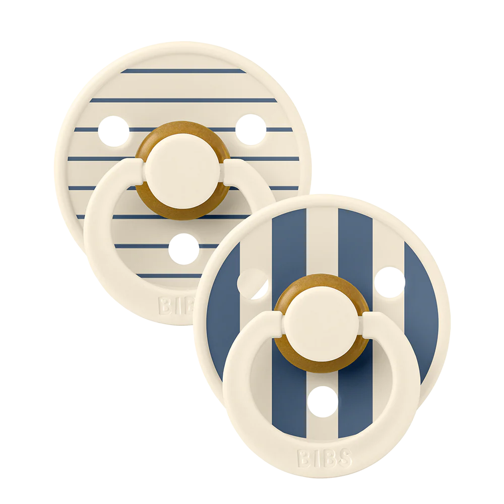 BIBS Nuggi "Studio Colour" 2er-Pack Latex Round 6-12m | Pin Ivory Vanilla Mix - Image 2