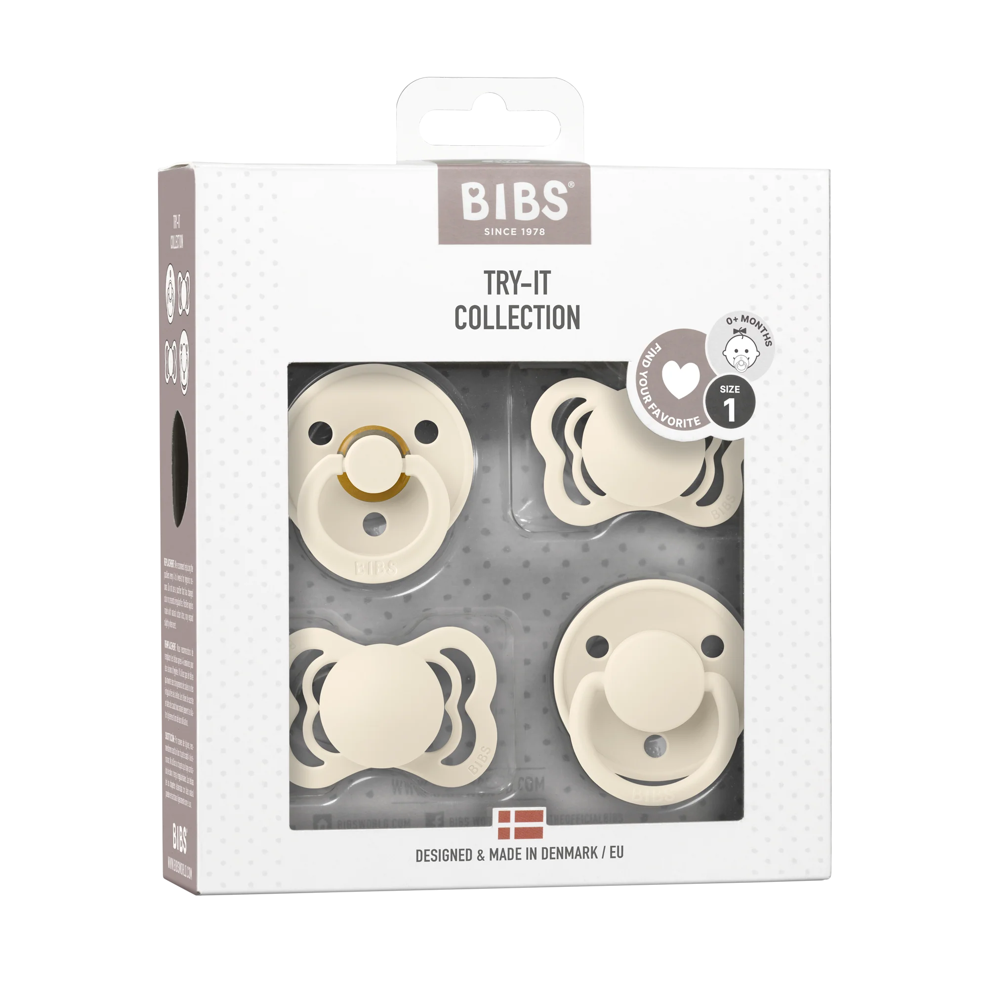 BIBS Nuggi "Try-it Collection Size" 4er-Pack | Ivory