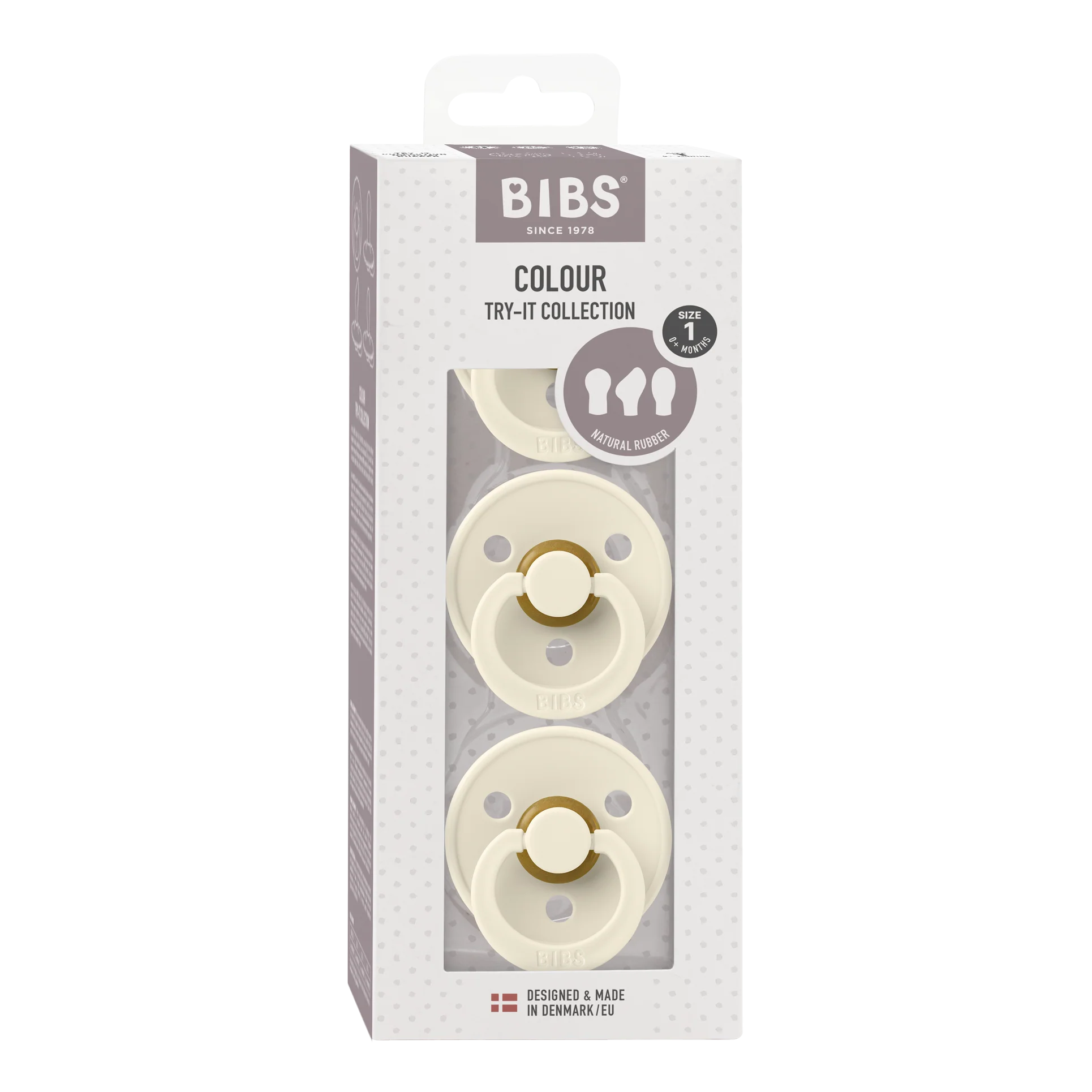 BIBS Nuggi "Try-it Colour Size" 3er-Pack | Ivory
