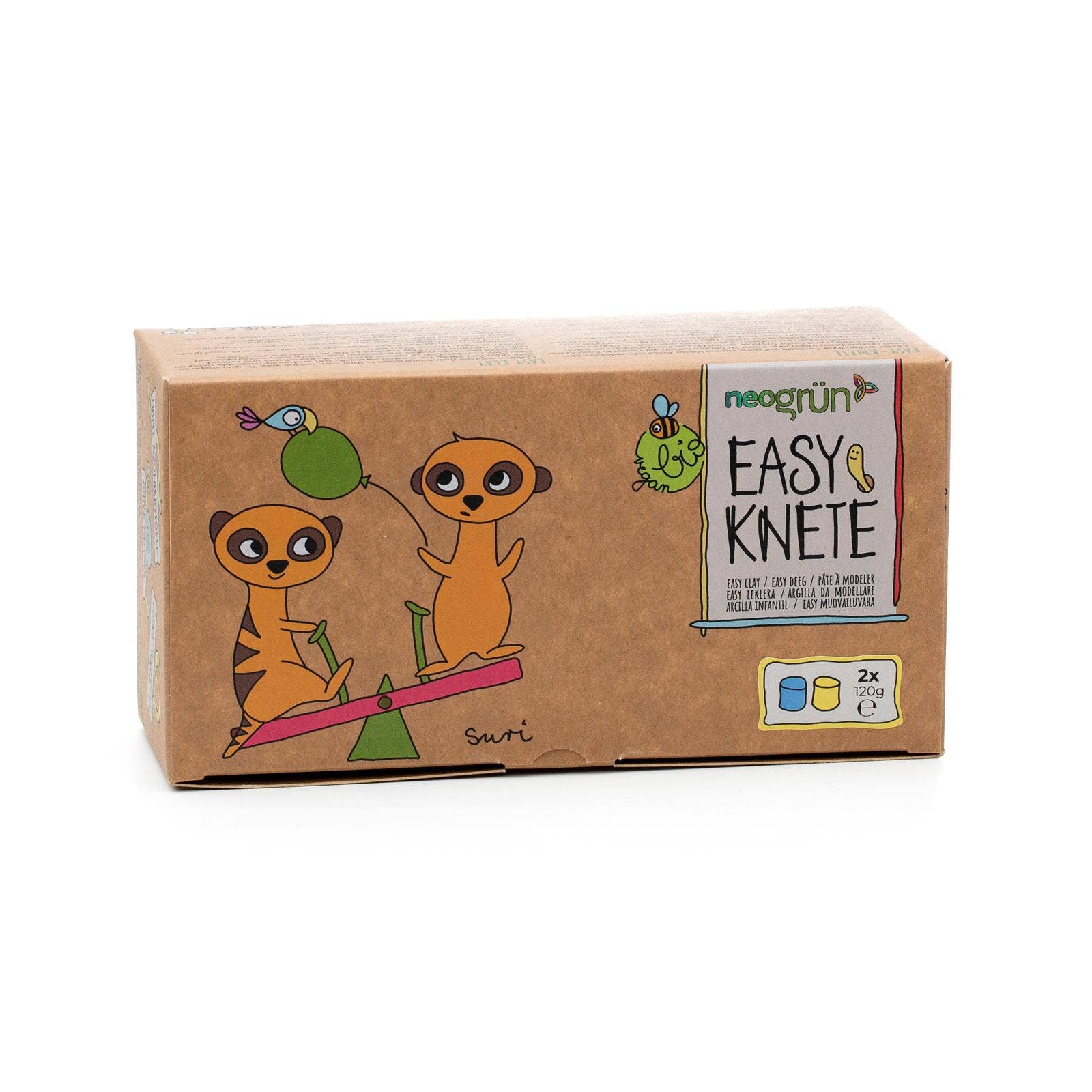 Neongrün Bio-Knete vegan 2er Set "Suri" blau/gelb - Image 2