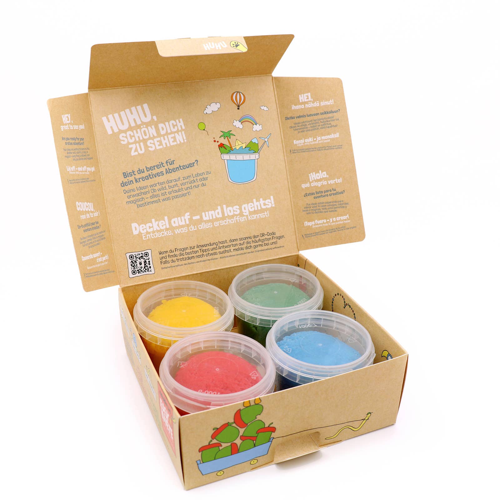 Neongrün Bio-Knete vegan 4er Set "Yuki" - Image 4