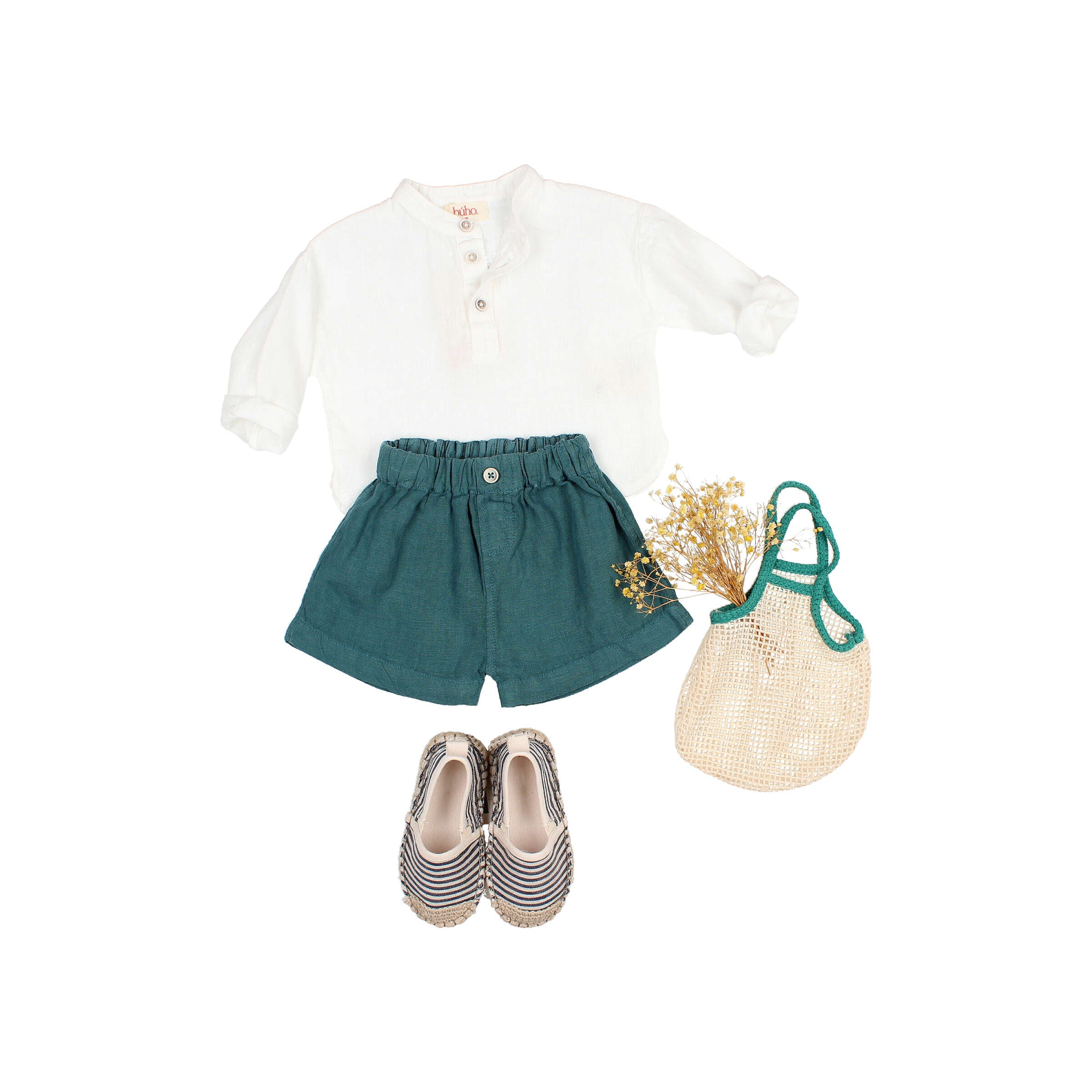 Búho Leinen Shorts | Green Lake - Image 3