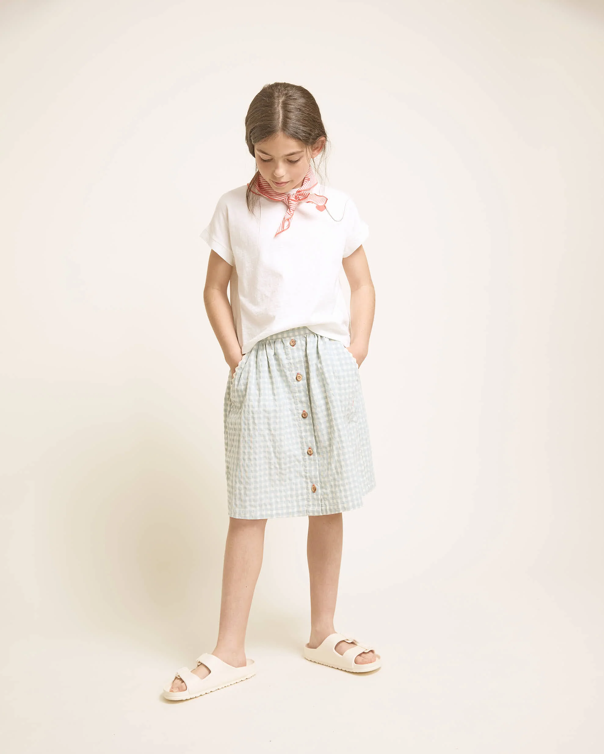Búho Midi Rock "Gingham" | Aqua - Image 4