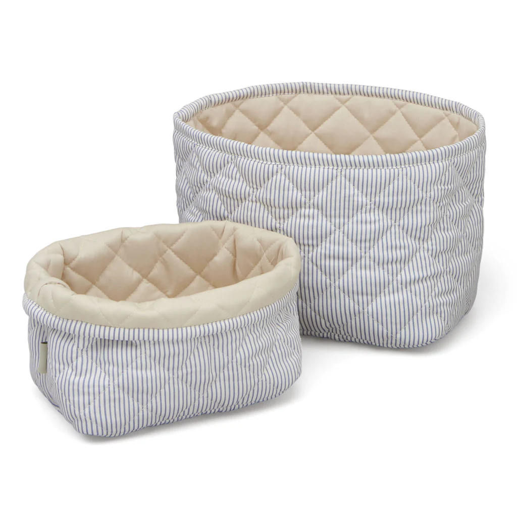Cam Cam Aufbewahrungsboxen | 2er Set | Classic Stripes Blue, Praline