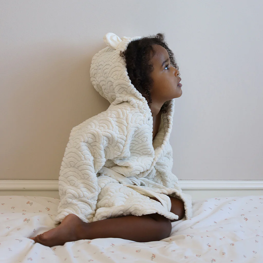 Cam Cam Junior Kapuzenbadetuch | Off-White - Image 4