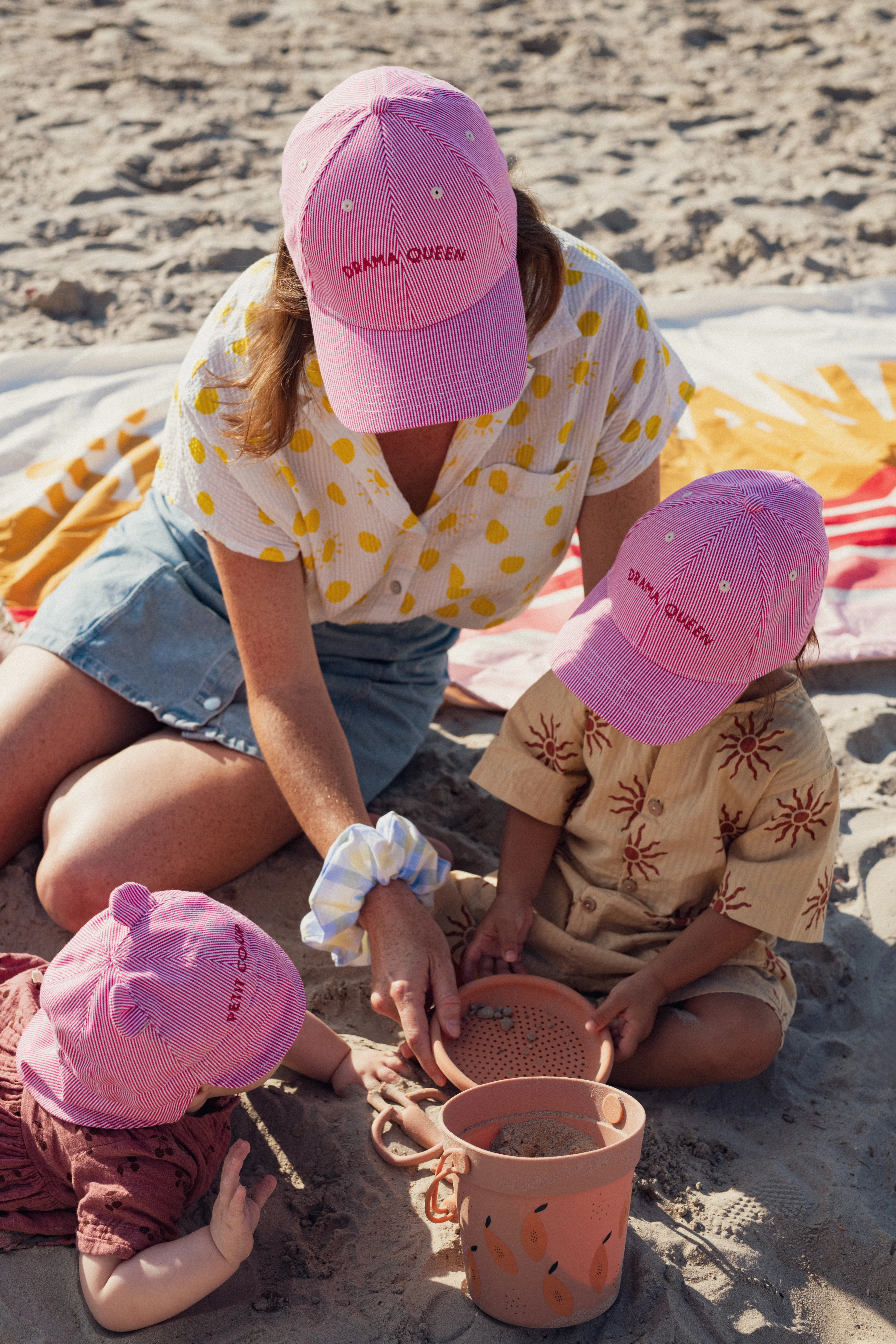 Chamaye Baby Sonnenhut "Petit Coeur" Pink | Striped - Image 2