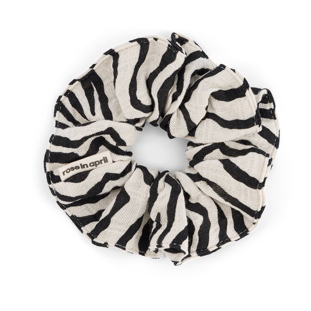 Rose in April Scrunchie | Zebraprint Greige