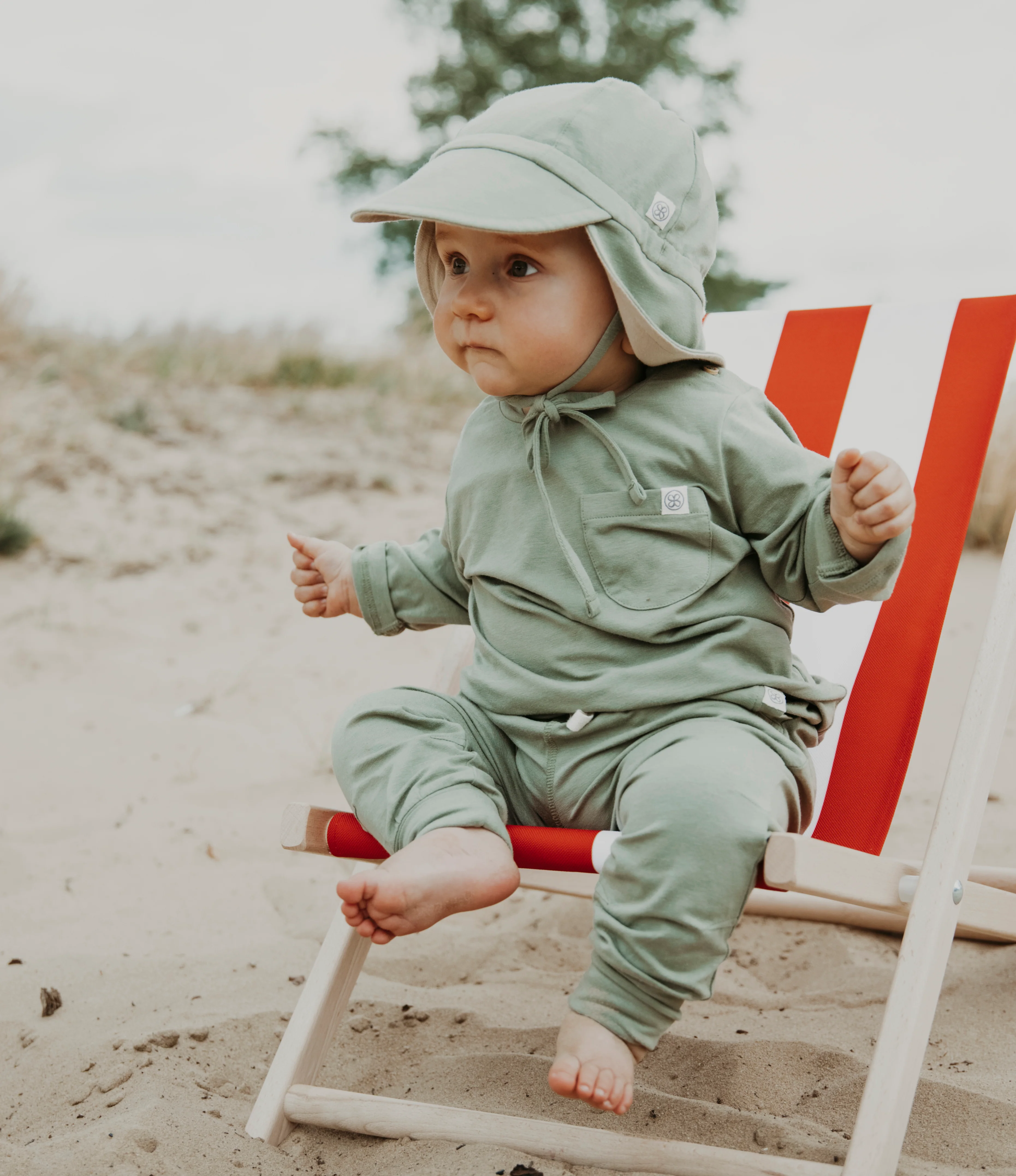 Cloby UV-Sonnenhut | Olive Green/Sandy Beach - Image 7
