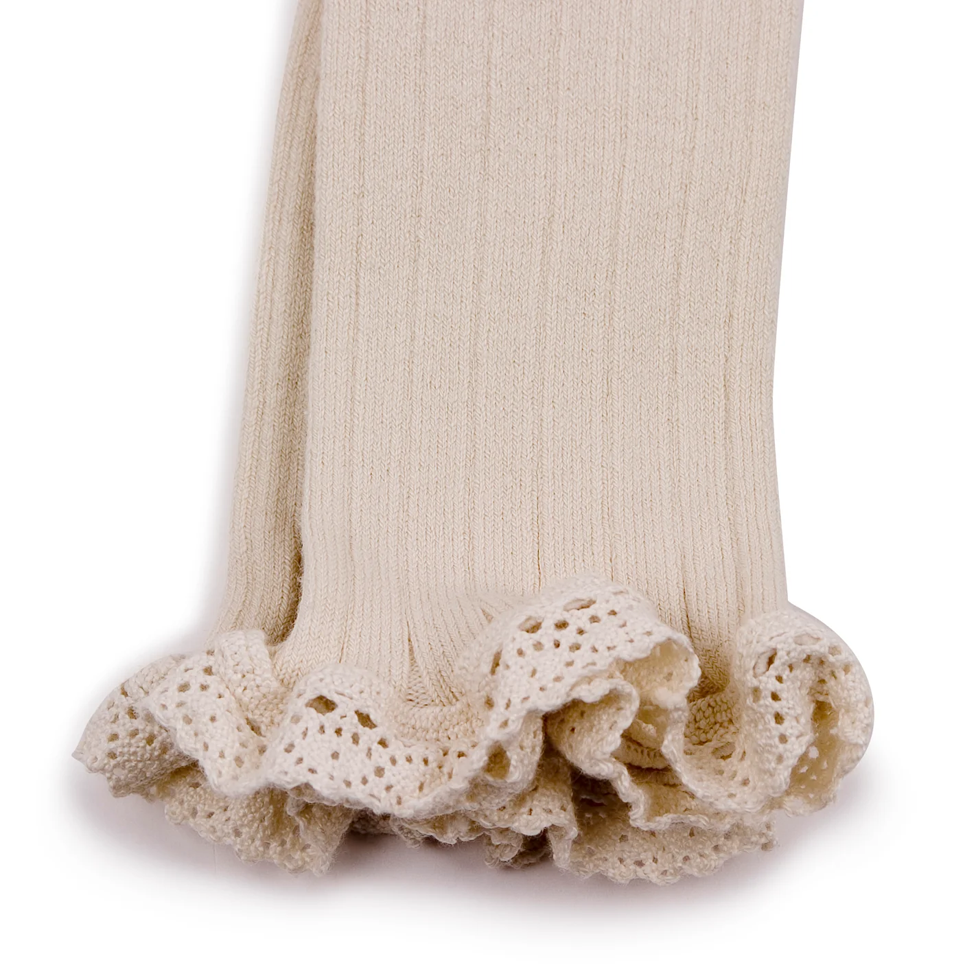 Collégien Aliénor - Fußlose Ripptrumpfhose mit Spitzengalon | Doux Agneaux - Image 2