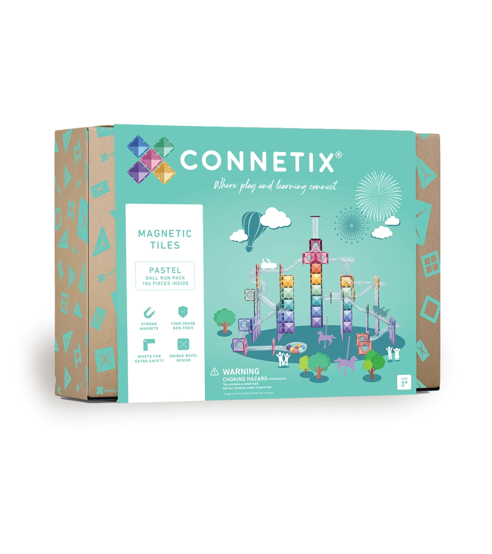 Connetix Magnetbausteine "Pastel Ball Run Pack" 106-teilig