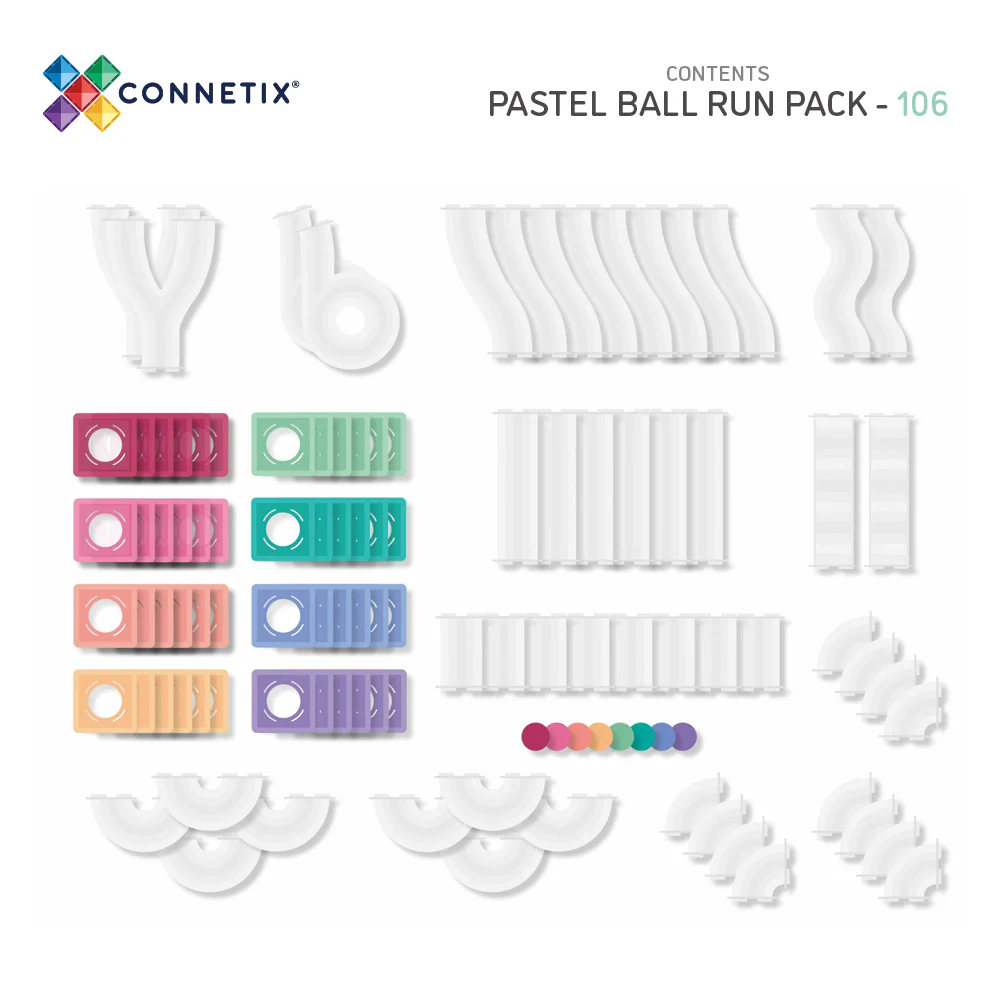 Connetix Magnetbausteine "Pastel Ball Run Pack" 106-teilig - Image 3