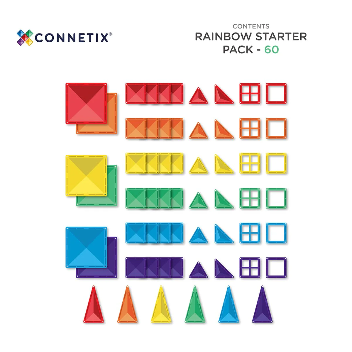 Connetix Magnetbausteine "Rainbow Starter Set Pack" 60-teilig - Image 5