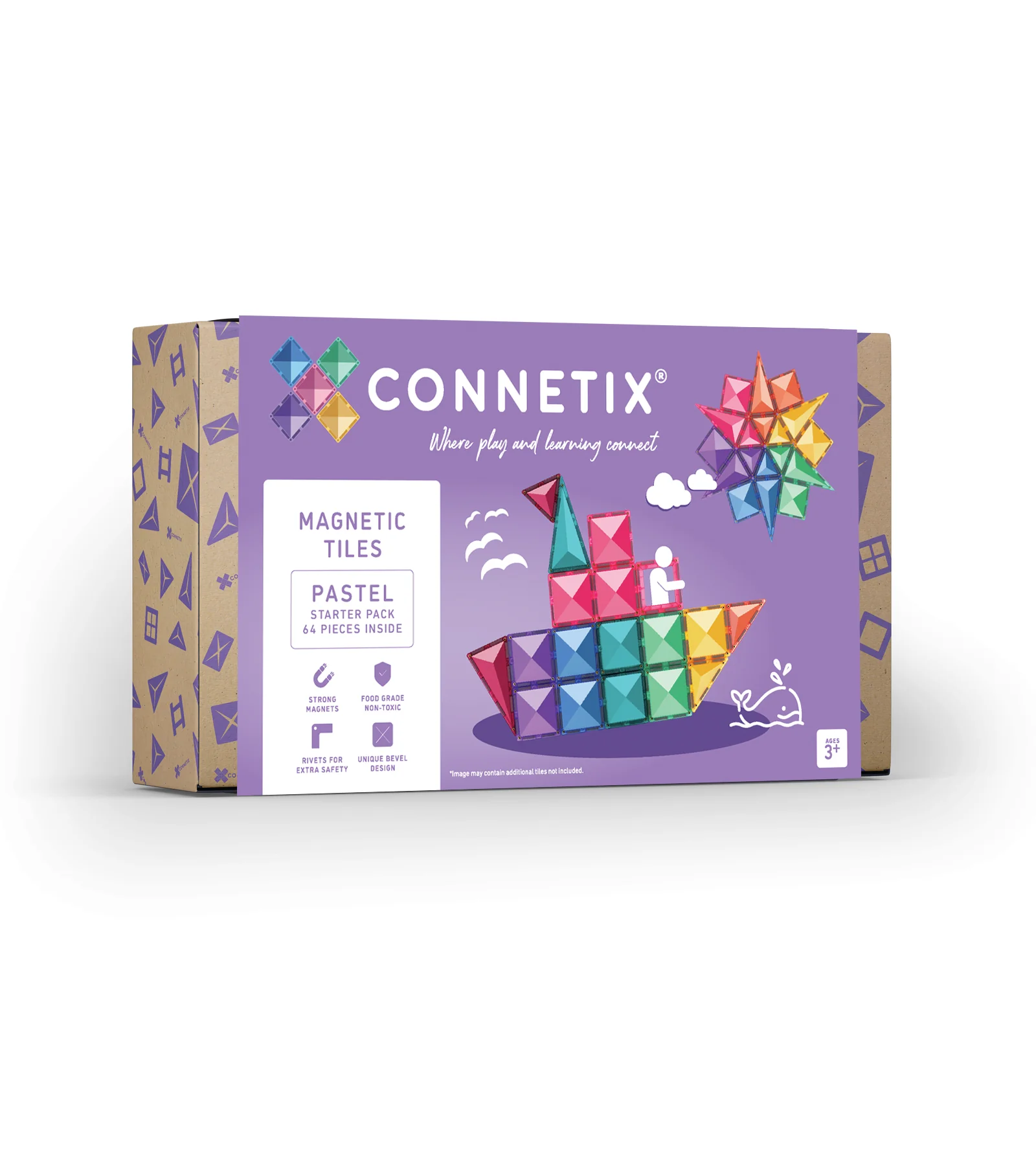 Connetix Magnetbausteine "Pastel Starter Set Pack" 64-teilig