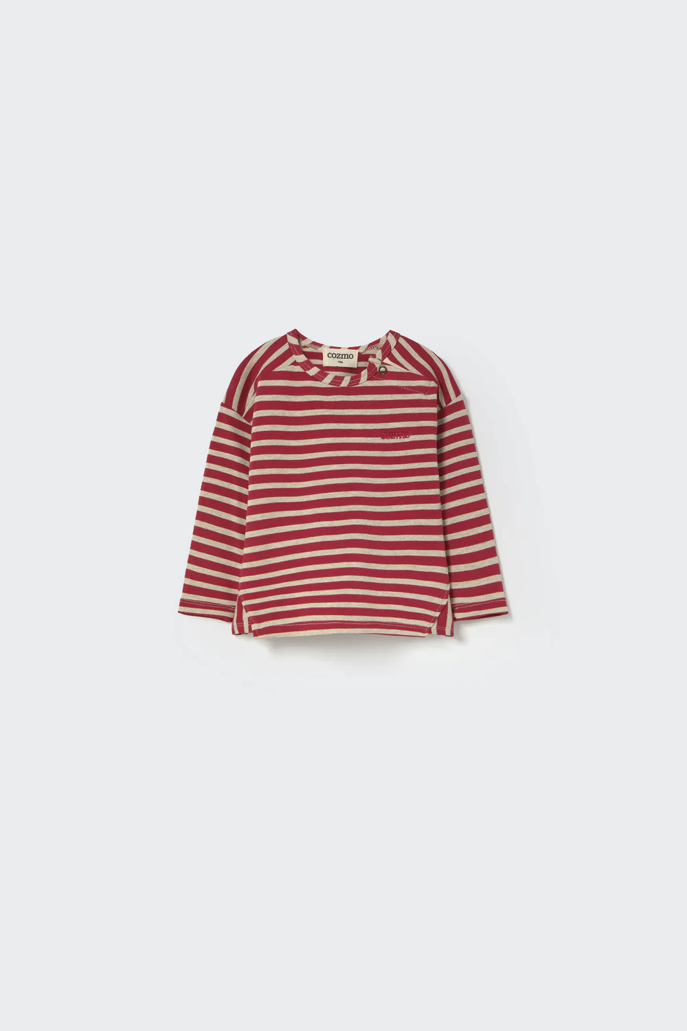 Cozmo Baby-Shirt "Joel" gestreift | Burgundy