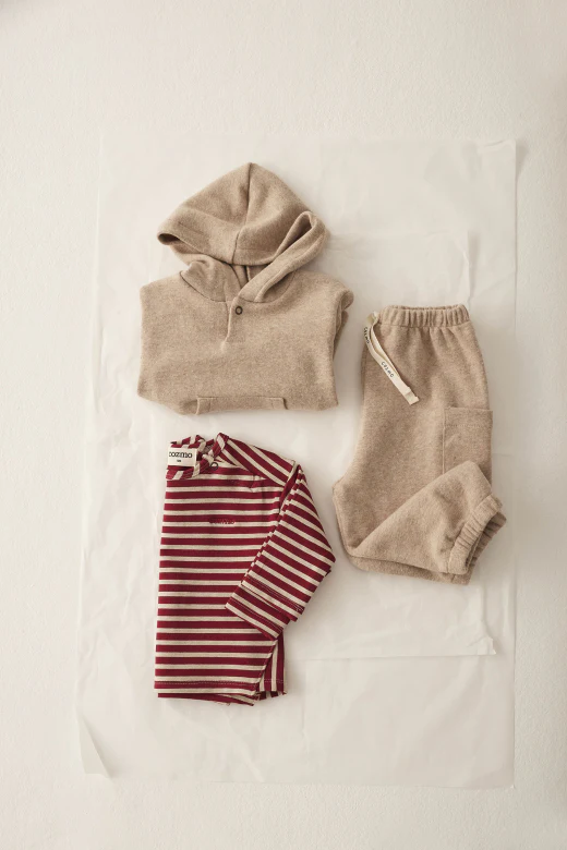 Cozmo Baby-Shirt "Joel" gestreift | Burgundy - Image 3