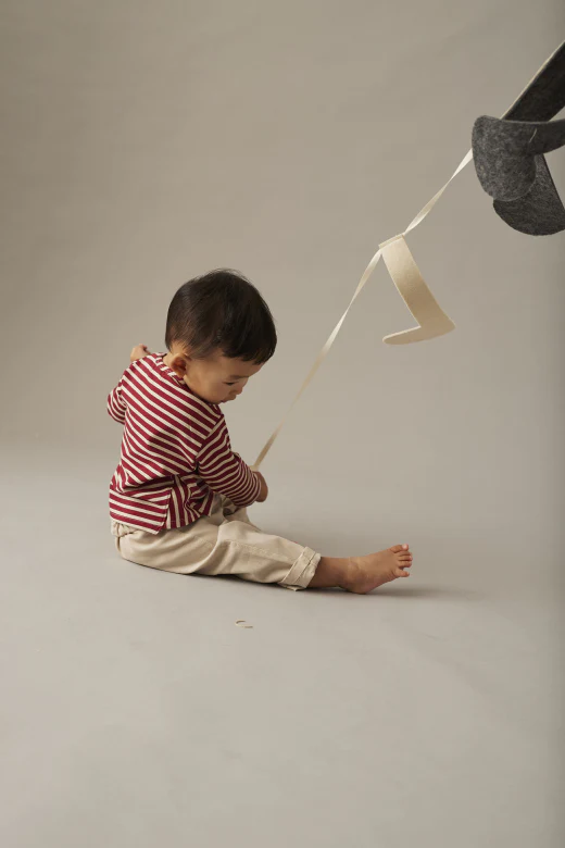 Cozmo Baby-Shirt "Joel" gestreift | Burgundy - Image 4