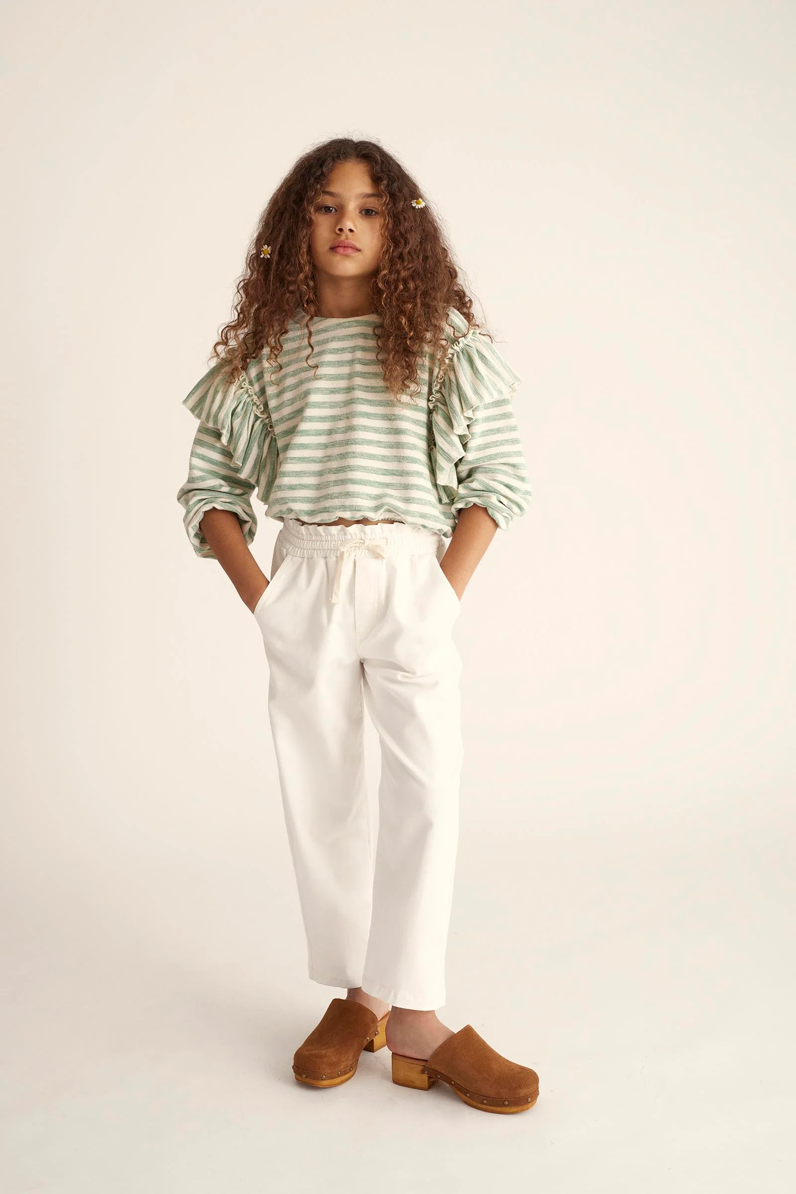 Cozmo Sweatshirt Striped "Silvia" - Grass Green - Image 2