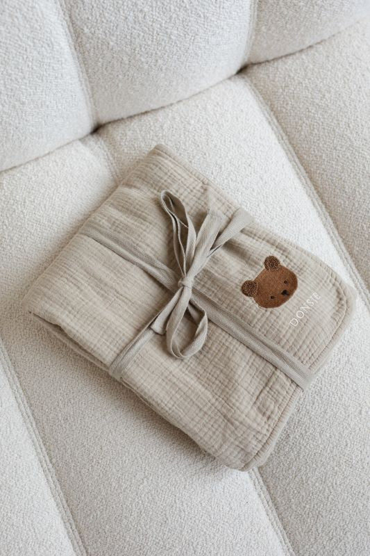 Donsje Decke "Ploekie Muslin Blanket XL" | Bear | Taupe - Image 2