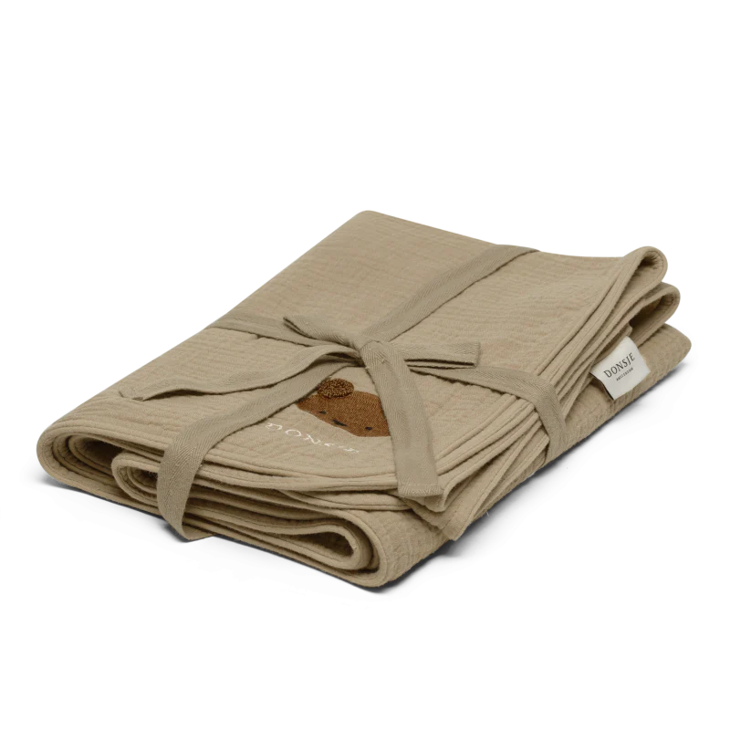 Donsje Decke "Ploekie Muslin Blanket XL" | Bear | Taupe - Image 4