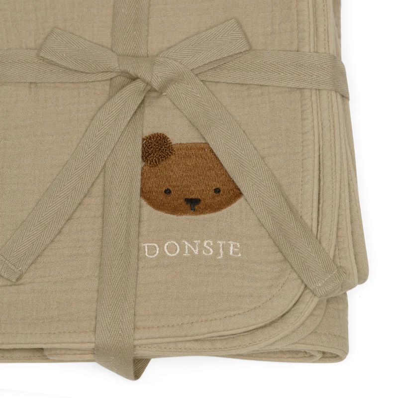 Donsje Decke "Ploekie Muslin Blanket XL" | Bear | Taupe - Image 9