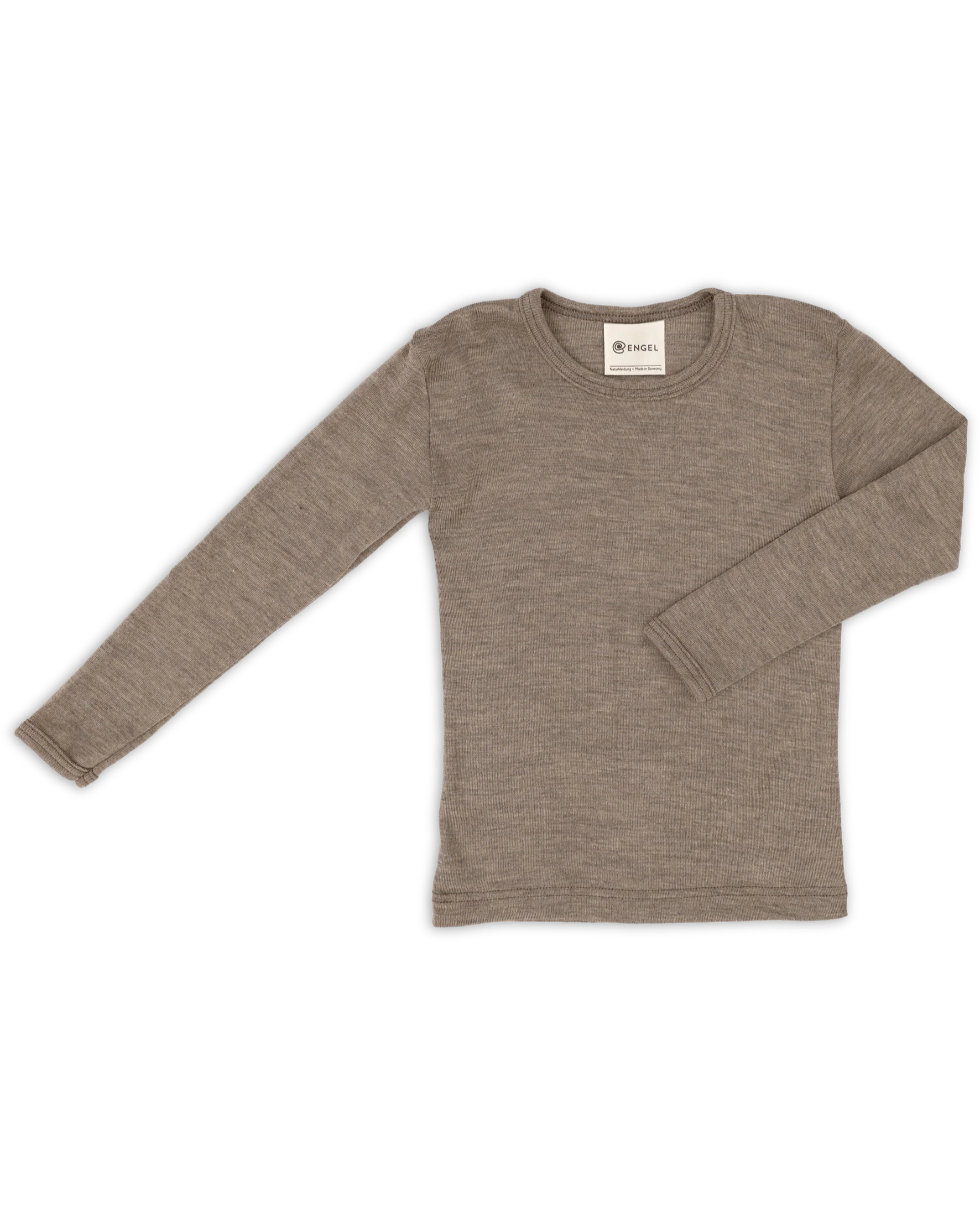 Engel Langarmshirt Merinowolle-Seide | Walnuss