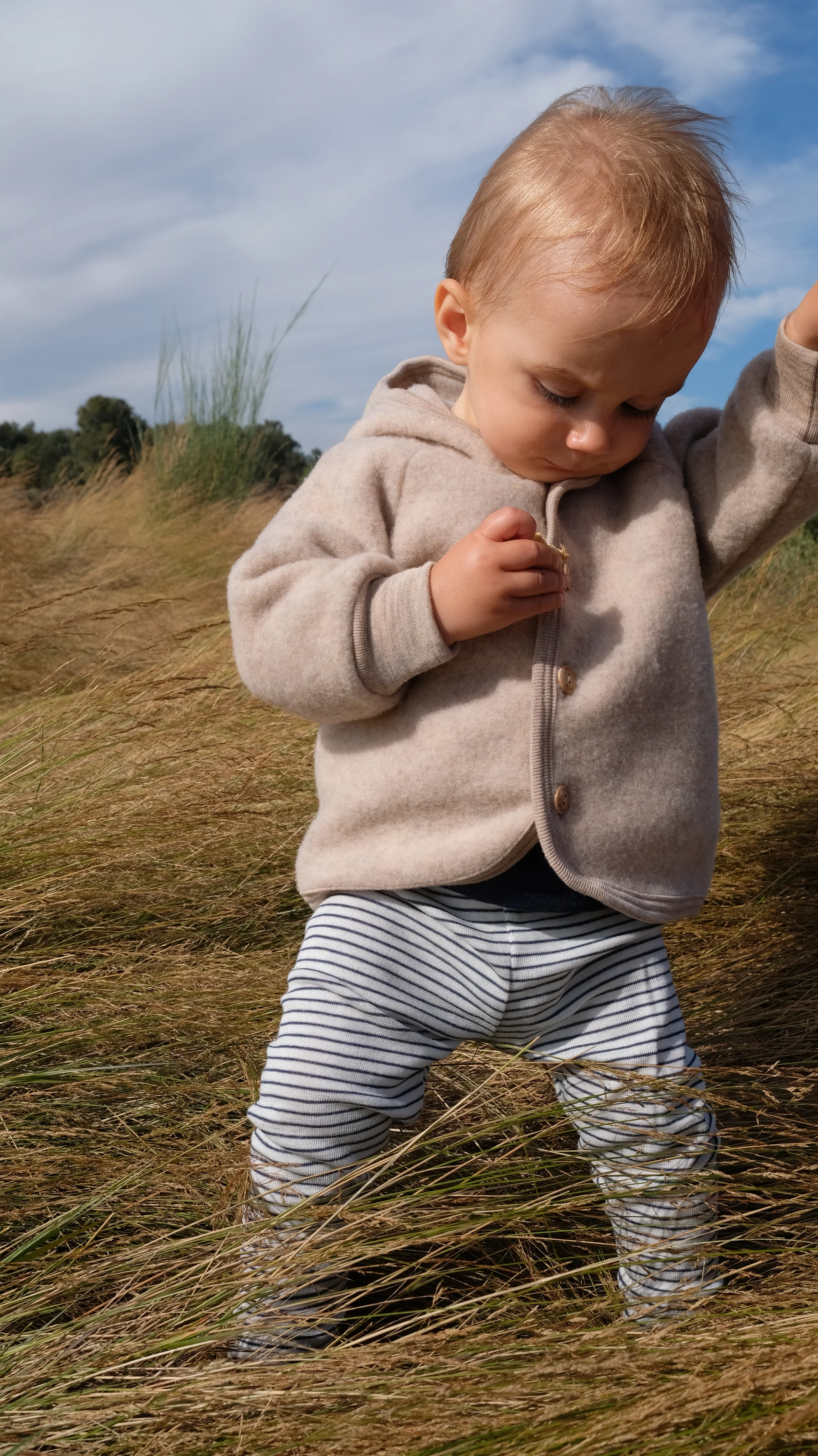 Engel Wollfleece Kapuzenjacke | Sand Melange - Image 3