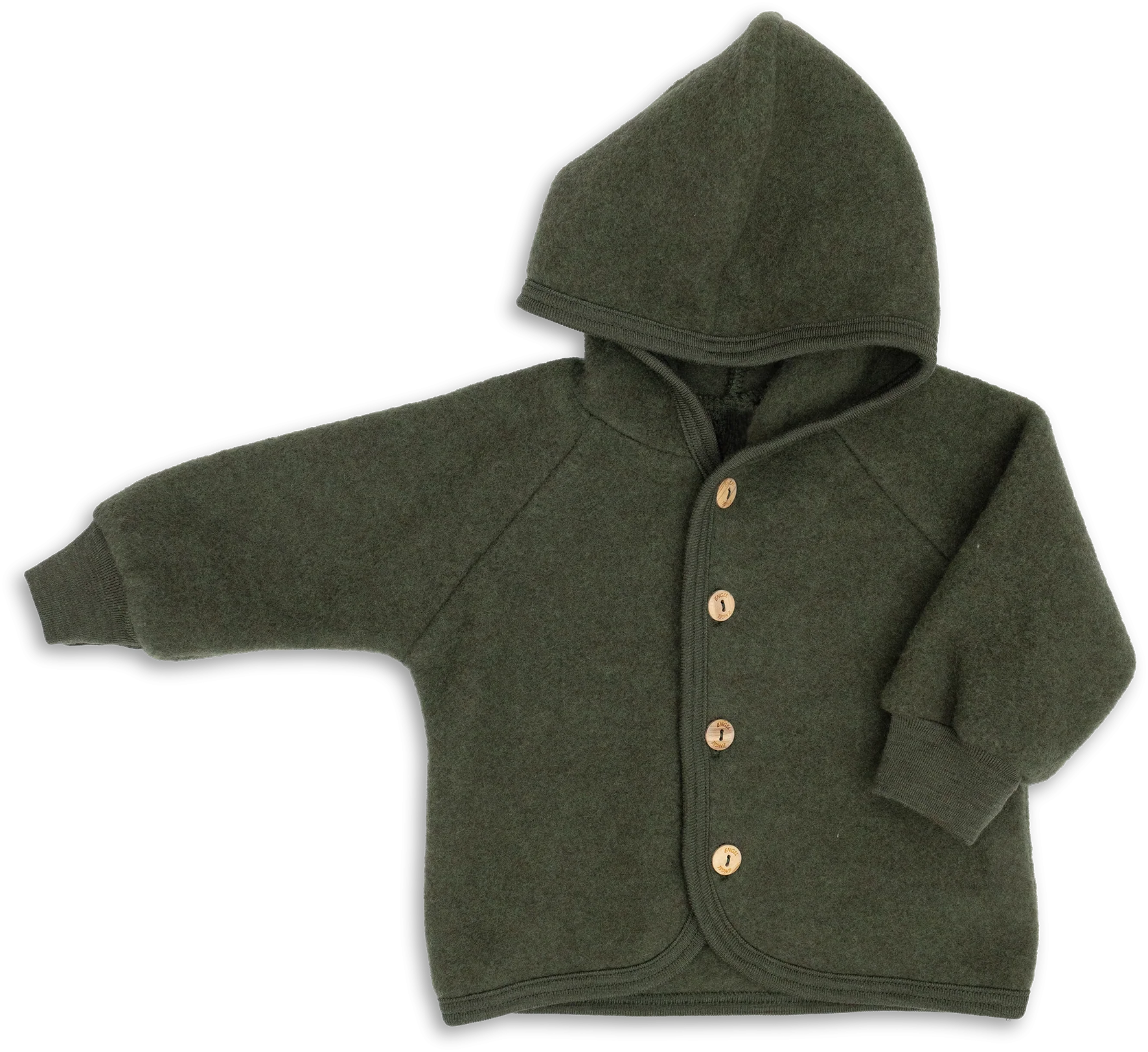 Engel Wollfleece Kapuzenjacke | Schilf Melange