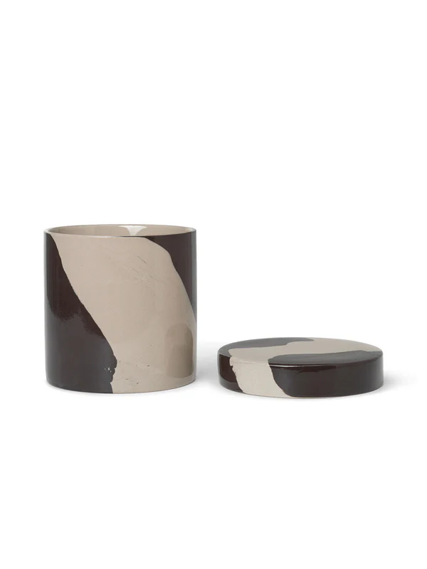 Ferm Living Aufbewahrungsdose "Inlay" Black/Sand Small - Image 3