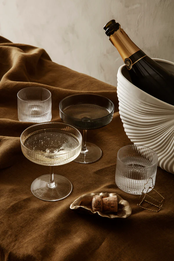Ferm Living Champagnerglas - Ripple klar 2er Set - Image 4