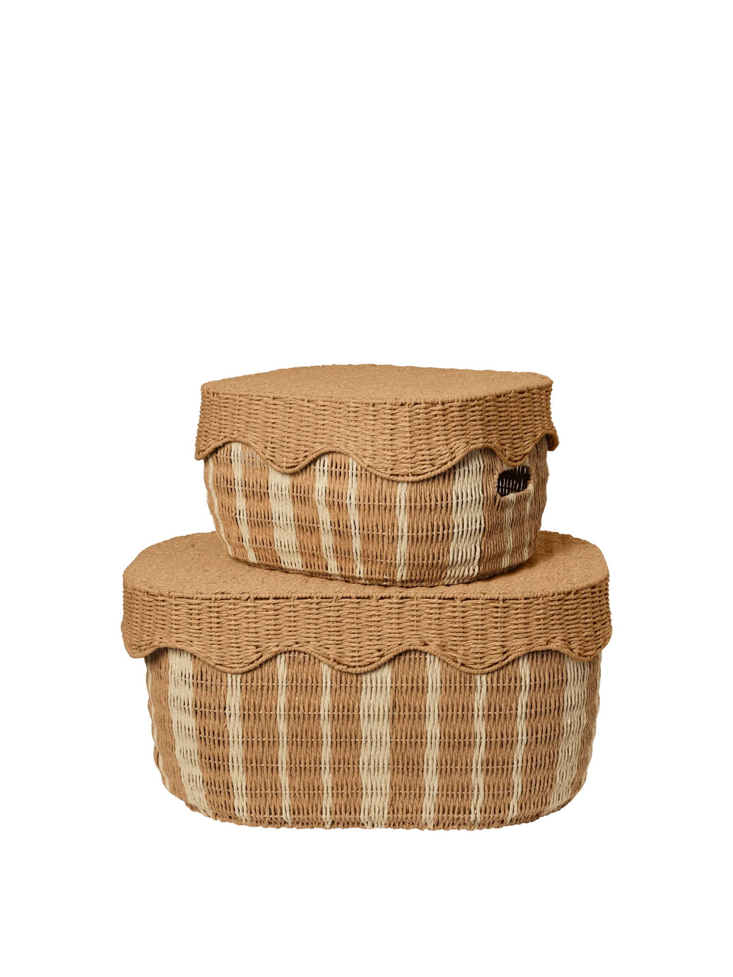 Ferm Living Rivan Aufbewahrungskörbe – Set of 2 | Natural/Off-white