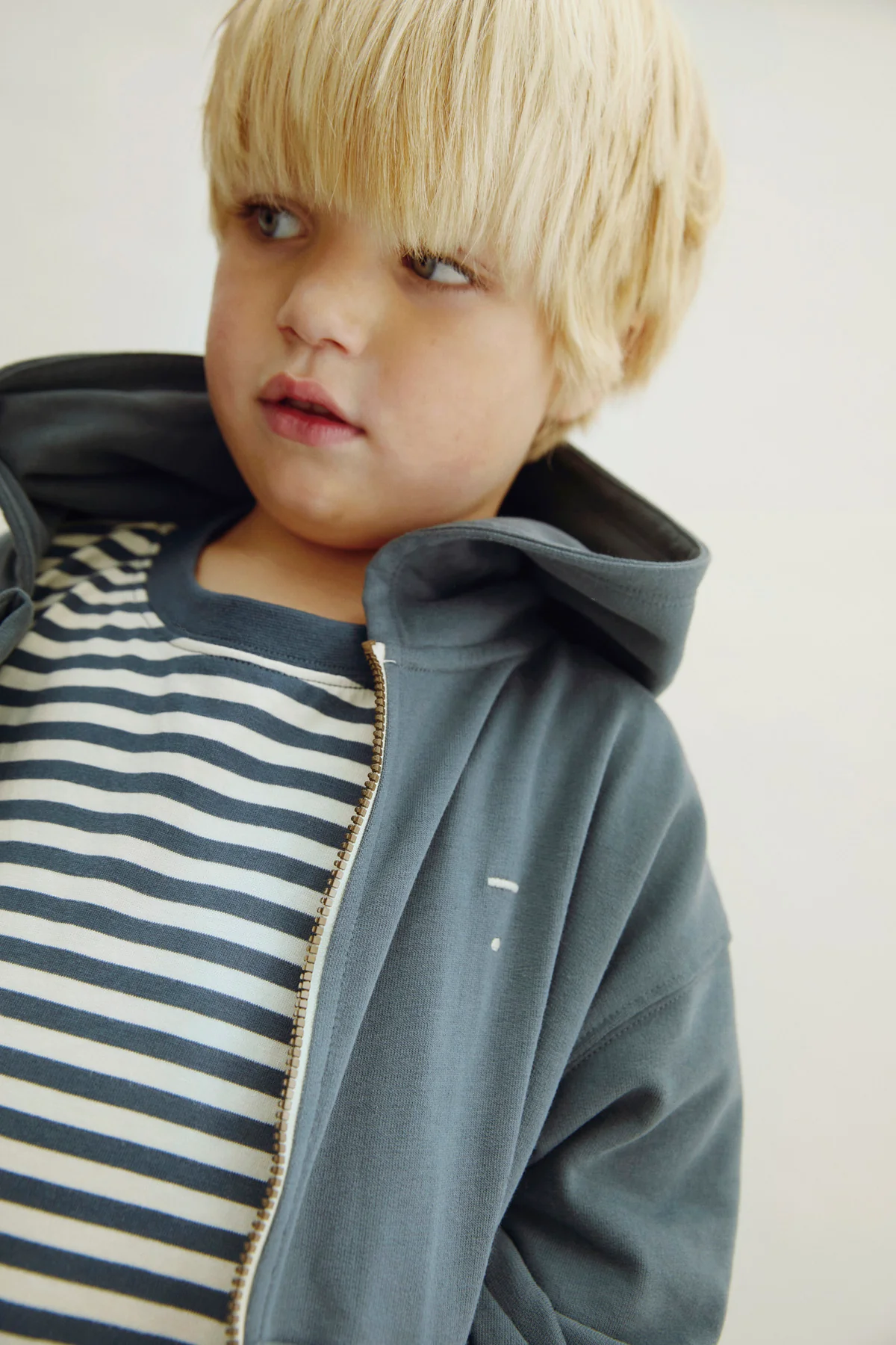 Gray Label Kapuzen-Cardigan mit Reissverschluss | Blue Grey - Image 6