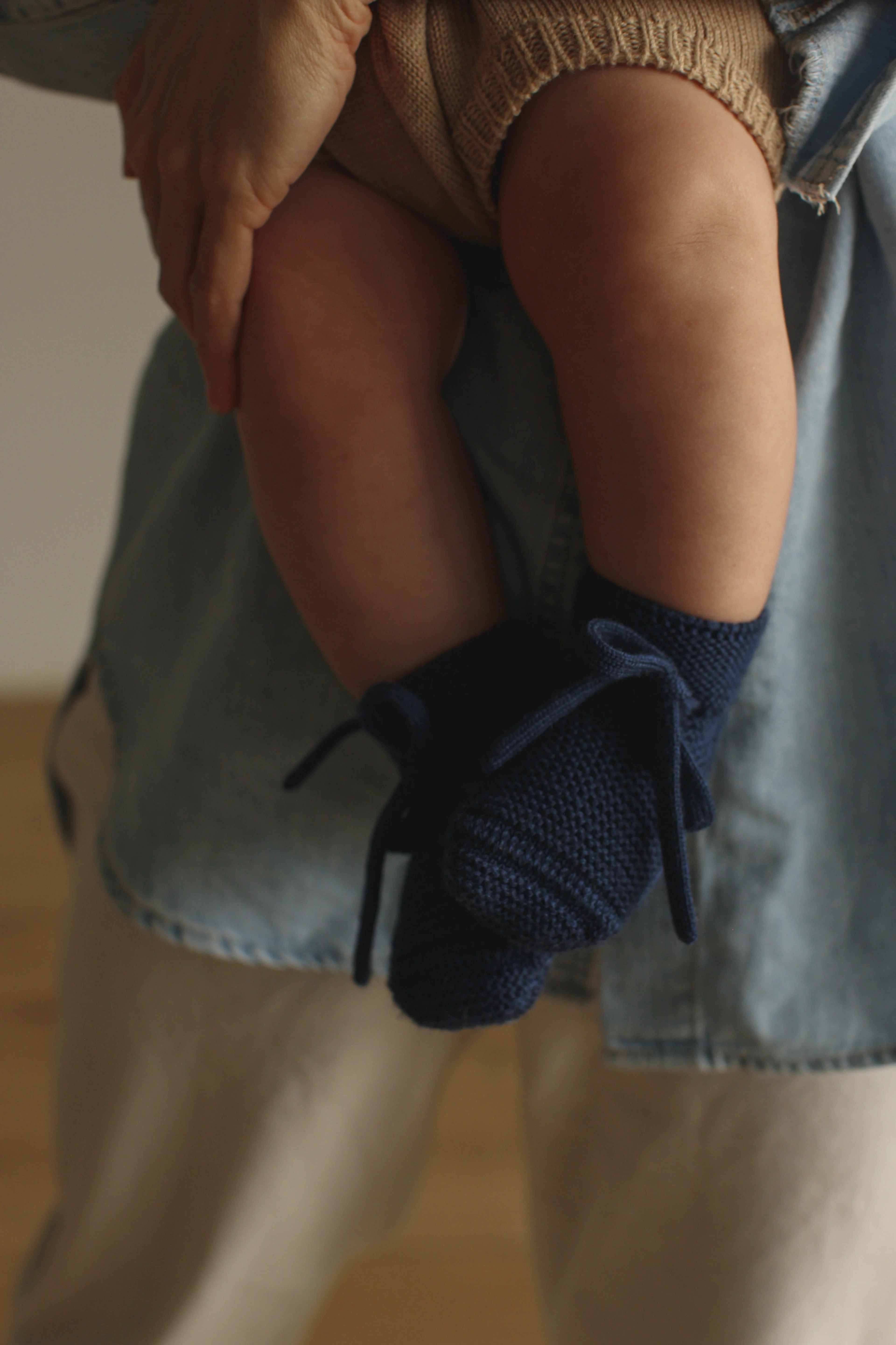 Hvid Babyschuhe Booties Merinowolle | Blue - Image 3