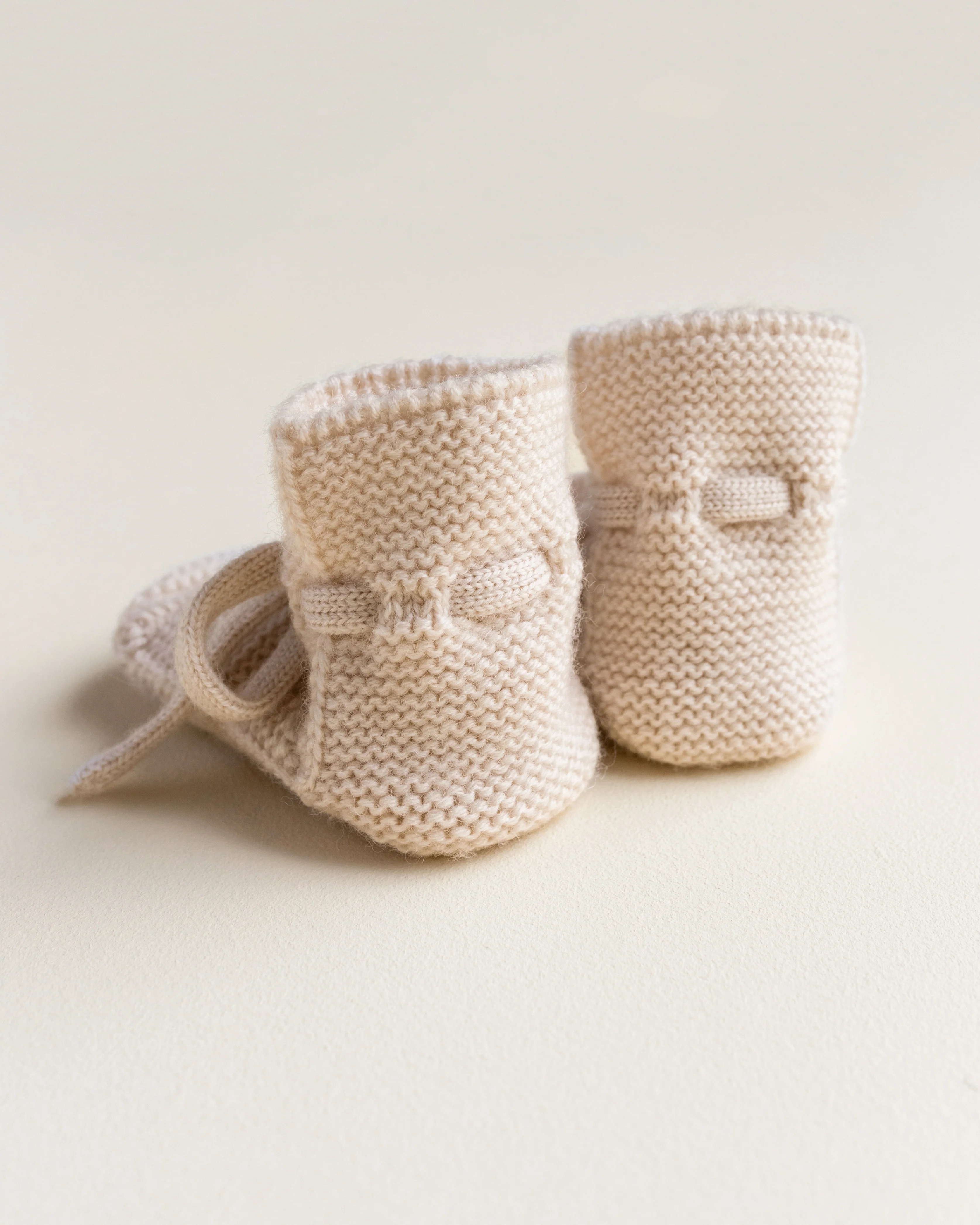 Hvid Babyschuhe Booties Merinowolle | Cream - Image 3