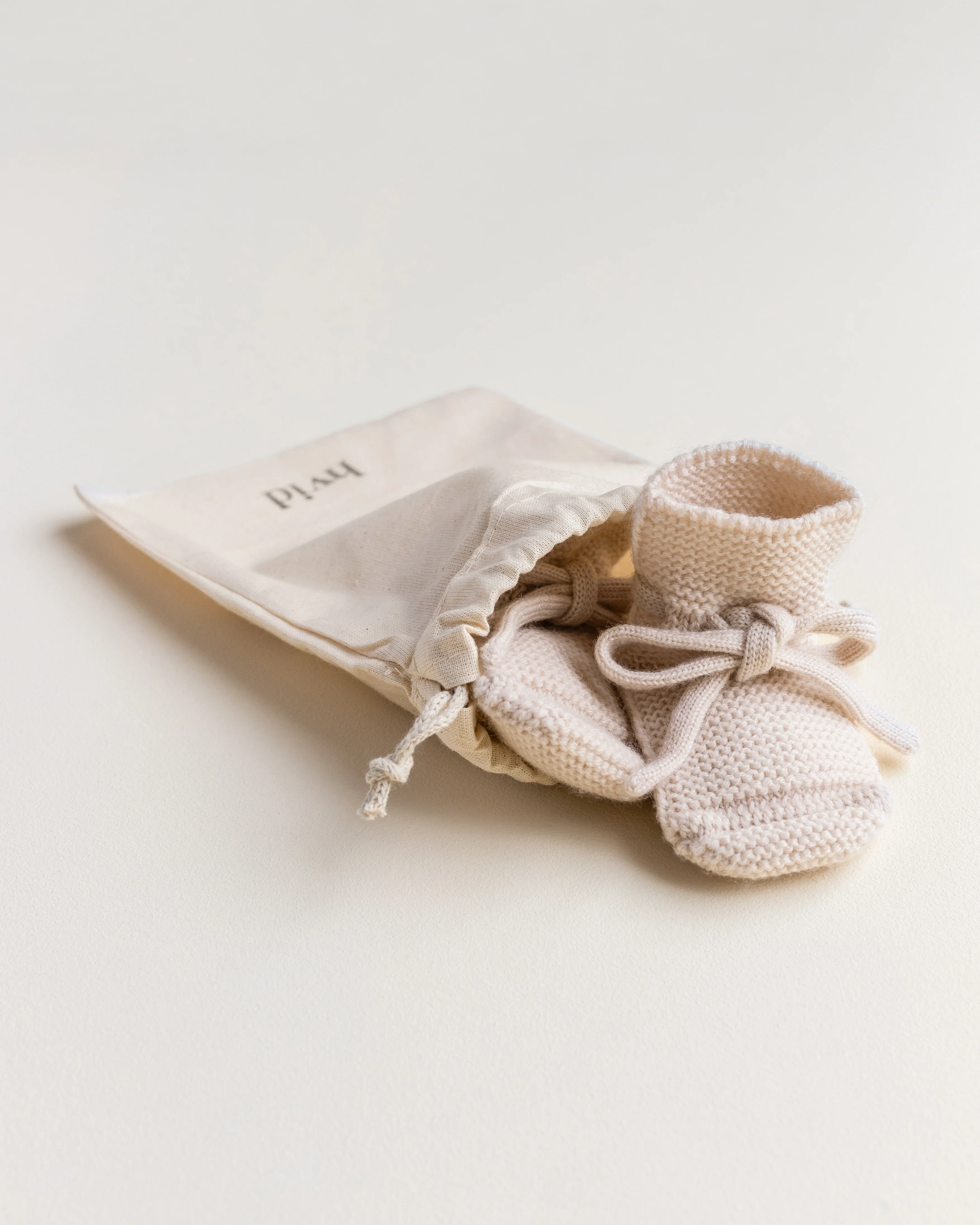 Hvid Babyschuhe Booties Merinowolle | Cream - Image 4