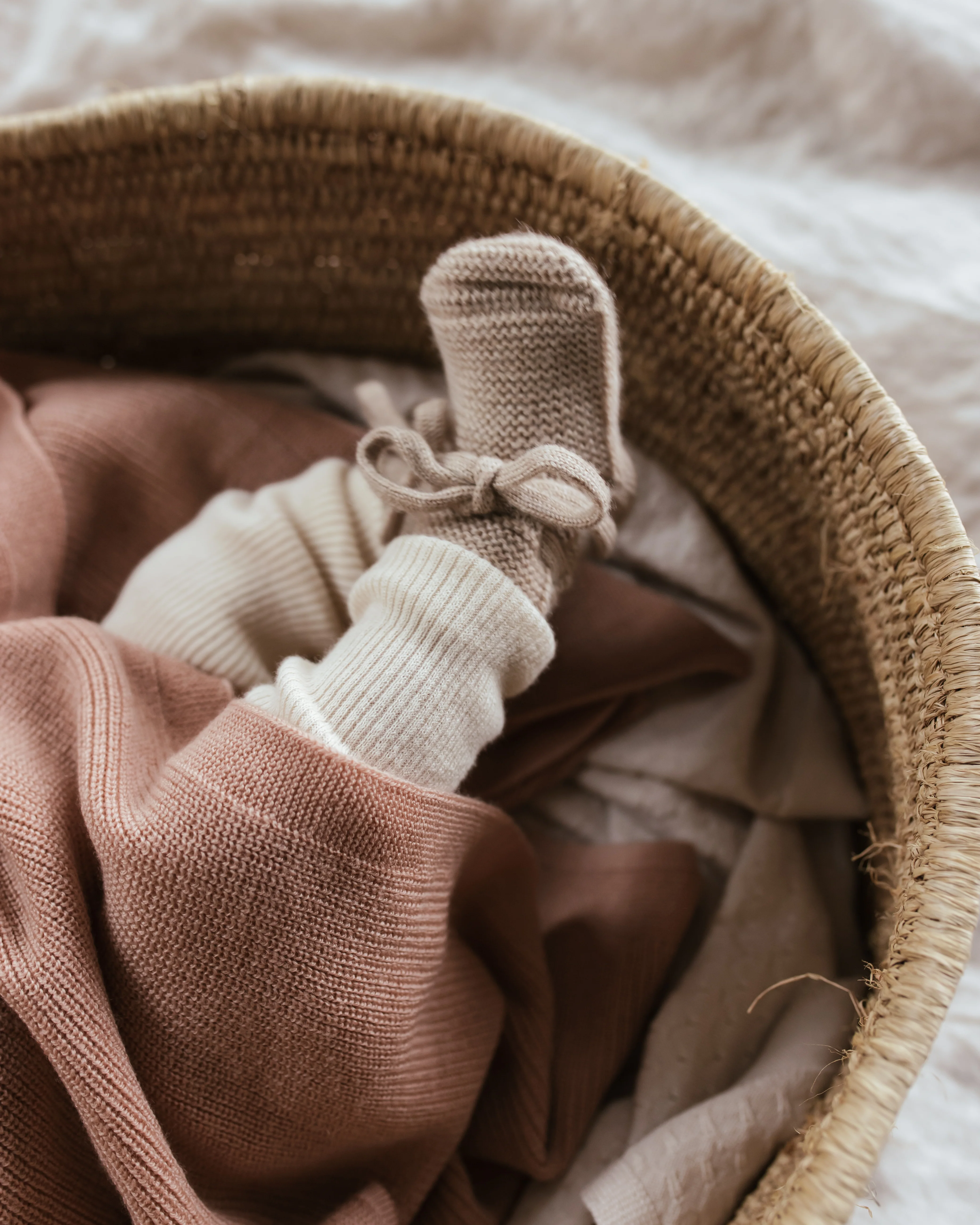 Hvid Babyschuhe Booties Merinowolle | Mocha - Image 4