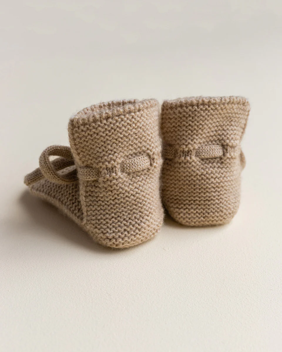 Hvid Babyschuhe Booties Merinowolle | Sand - Image 6