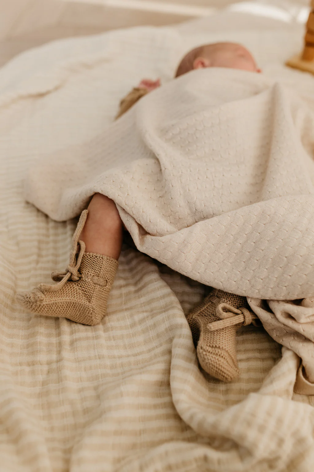 Hvid Babyschuhe Booties Merinowolle | Sand - Image 8