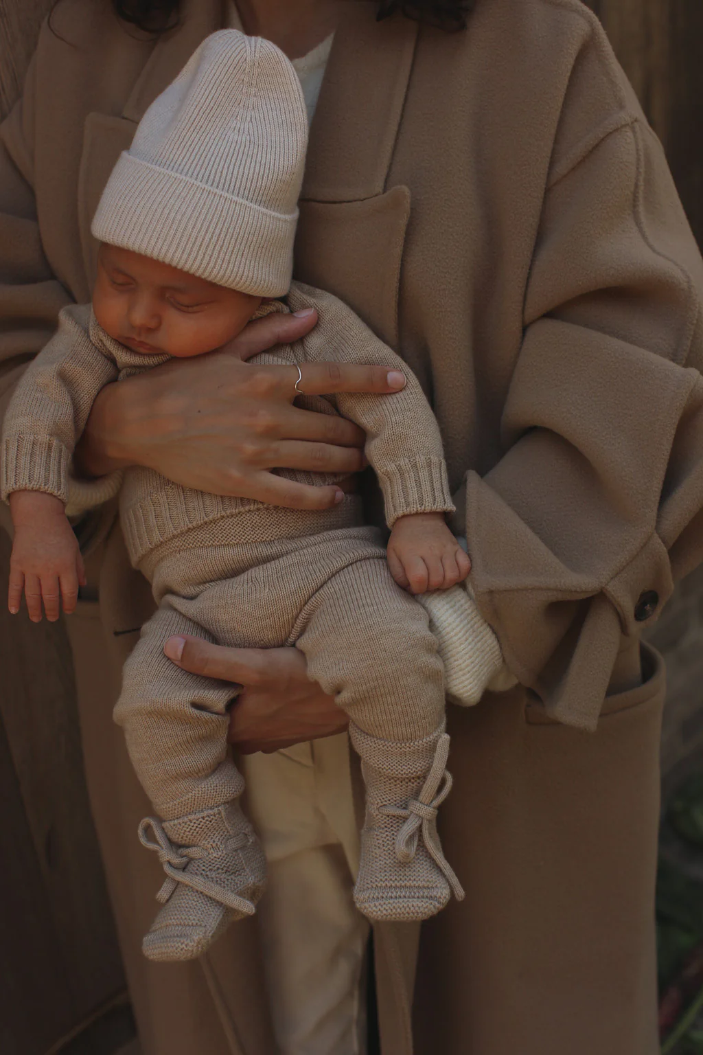 Hvid Babyschuhe Booties Merinowolle | Sand - Image 9