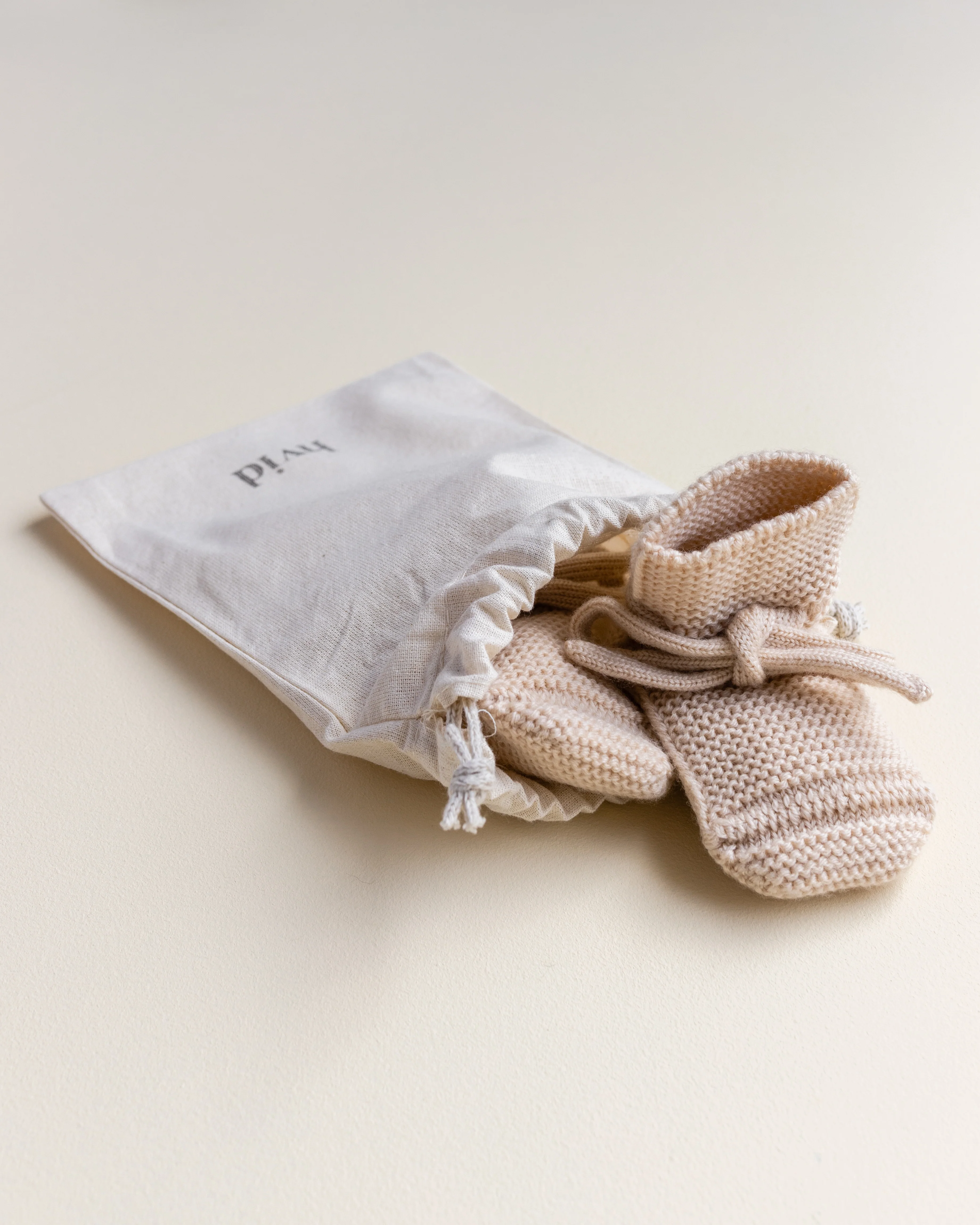 Hvid Babyschuhe Booties Merinowolle | Oat - Image 3