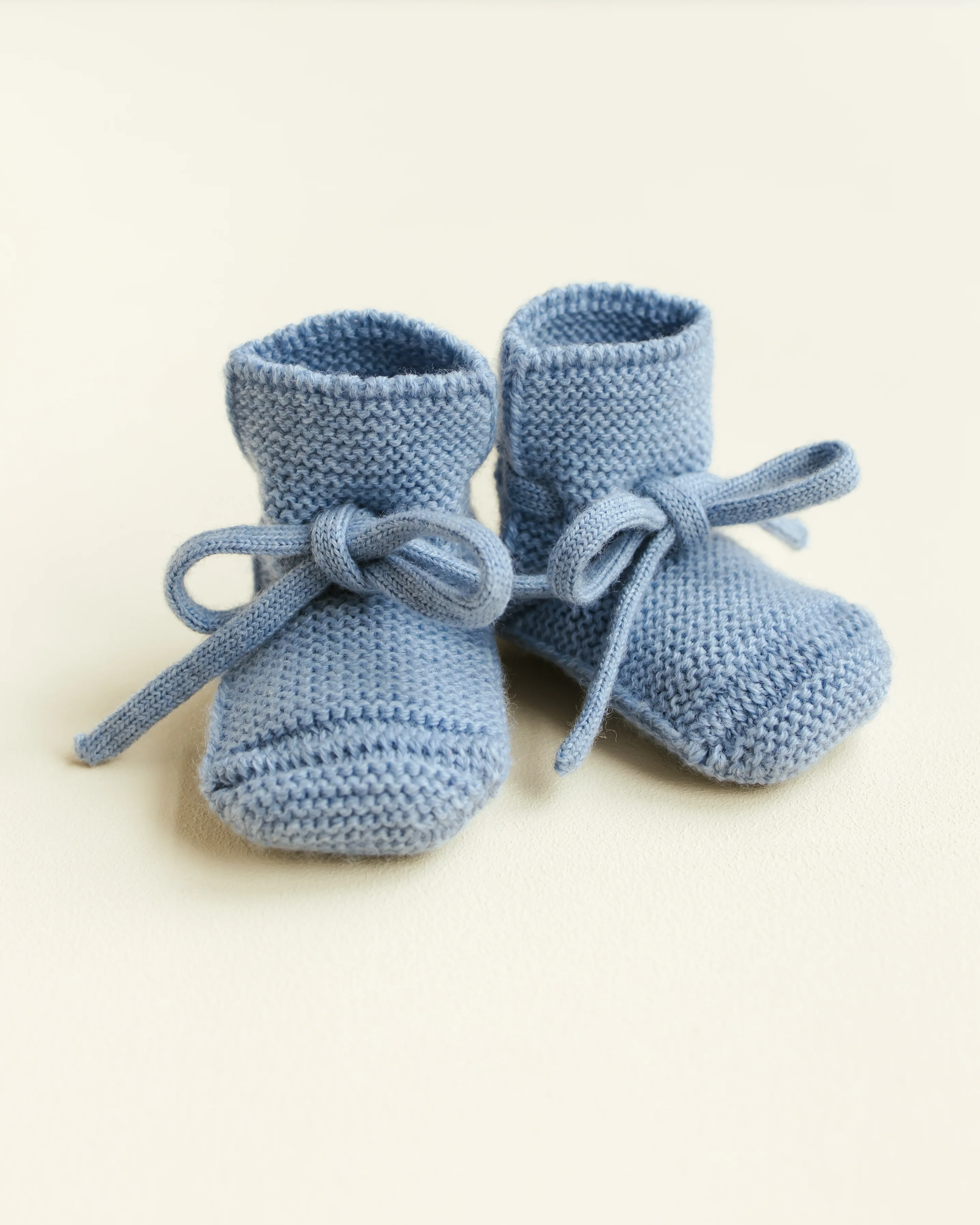 Hvid Babyschuhe Booties Merinowolle | Light / Blue