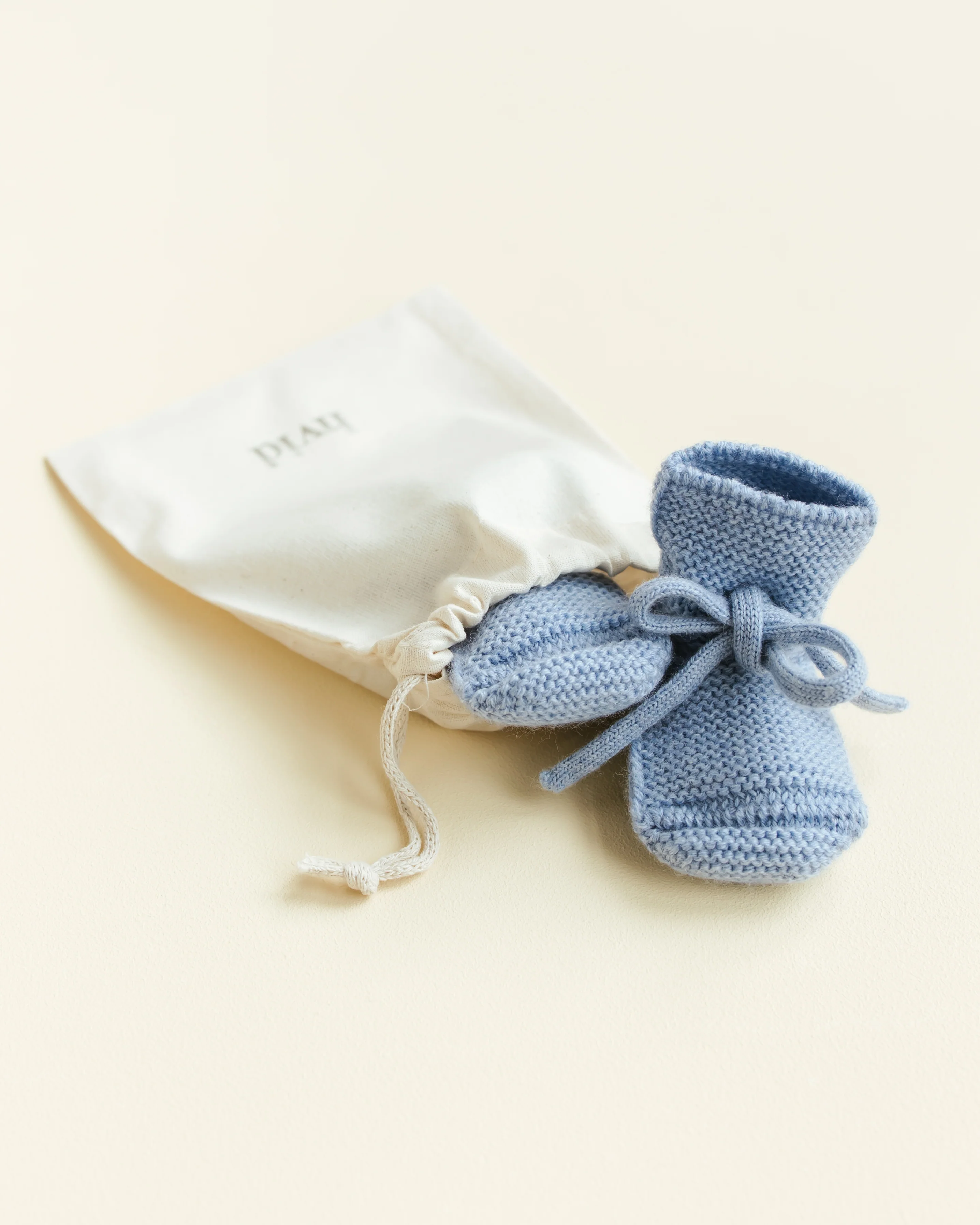 Hvid Babyschuhe Booties Merinowolle | Light / Blue - Image 2